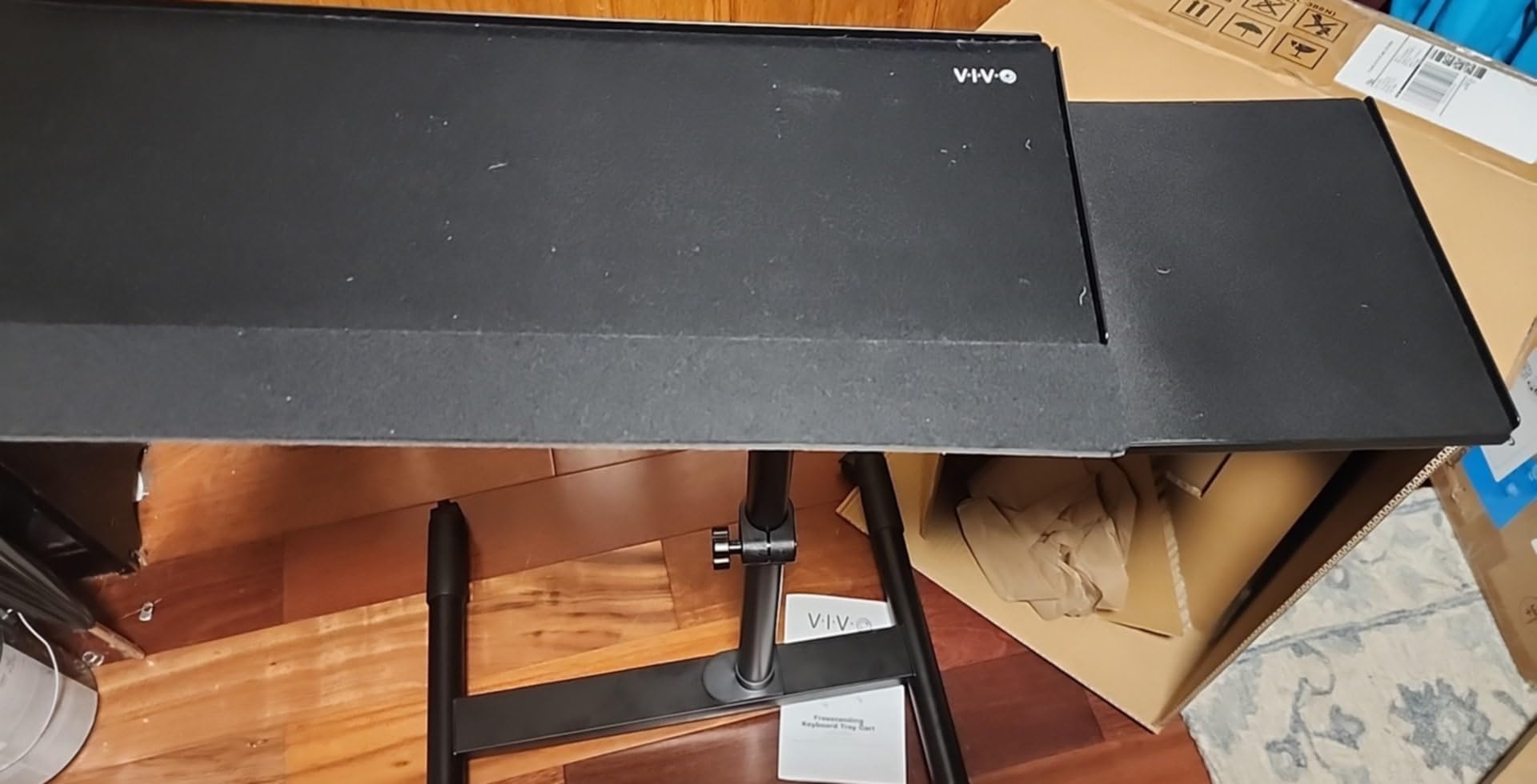 VIVO Freestanding Mobile Keyboard Tray and Mouse Pad Cart, Ergonomic Typing Platform with Tilting Design and Height Adjustment, Black, CART-KB1A customer photo 1