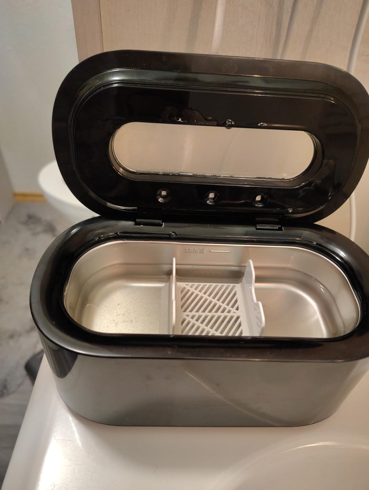Ultrasonic Jewelry Cleaner, 48KHz Professional Ultrasonic Cleaner for Eyeglasses, Rings, Retainers, Dentures, 30W Jewelry Cleaner Ultrasonic Machine with Dual Cleaning Modes, Digital Timer customer photo 1