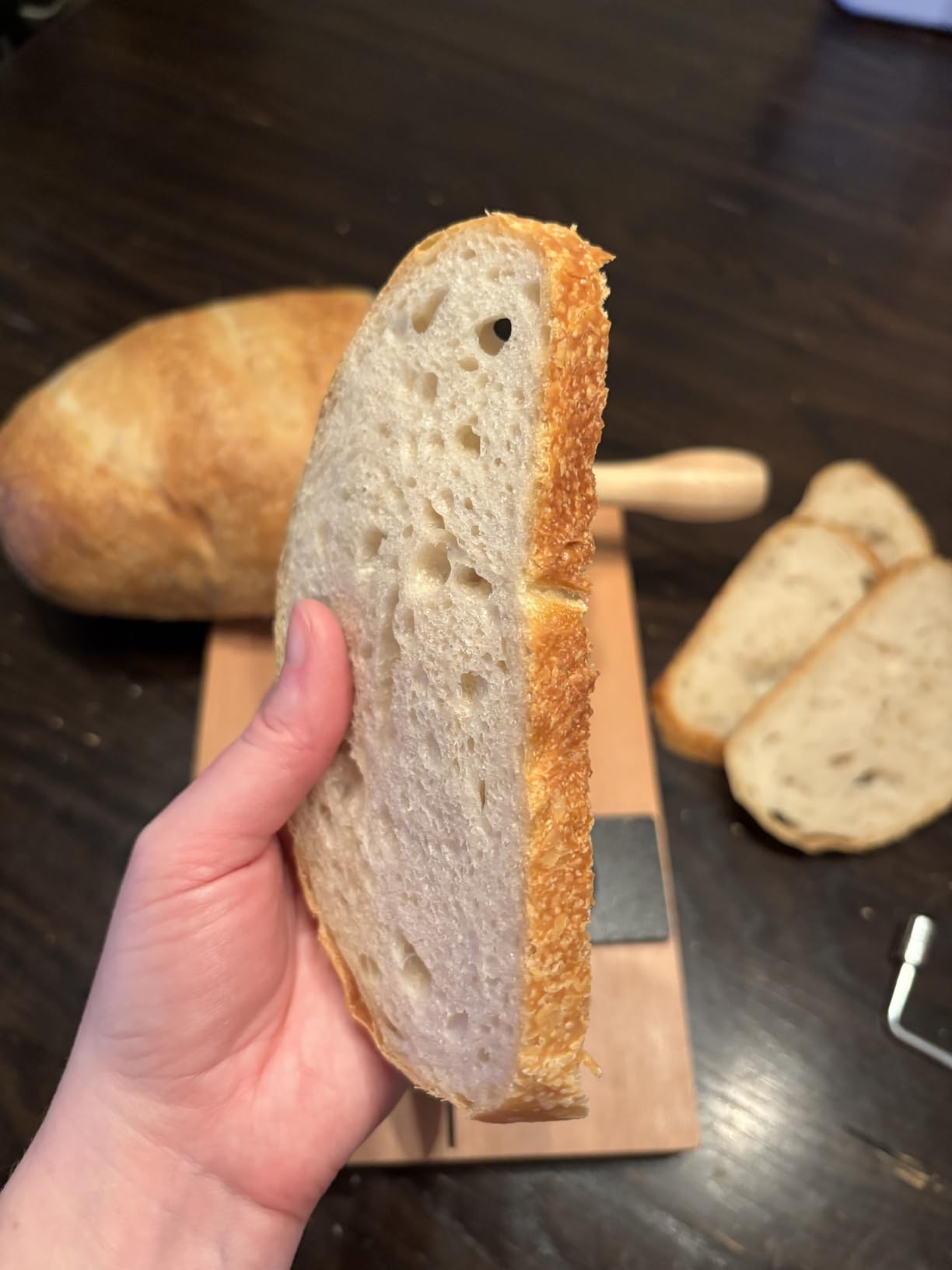Manual Bread Slicer for Homemade Sourdough Bread, Metal Guide & Adjustable Thickness, Hand Crank Bread Slicer - Upgraded Model, Gift Packaging & Stainless Steel Blade customer photo 1