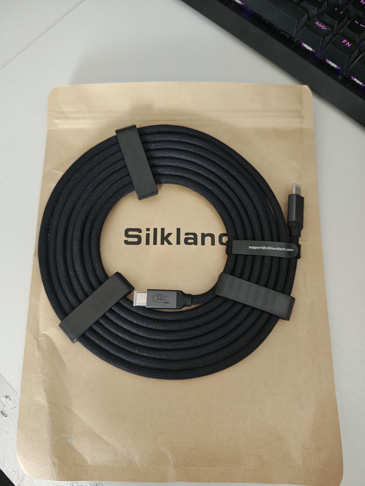 Silkland USB-IF Certified USB 4 for Thunderbolt 5 Cable 80Gbps, 120Gbps for Dual 8K, 240W PD3.1 Charging, Braided USB C Video Cable Compatible for Thunderbolt 4, MacBook, iPhone 17/16, Mac mini, 5FT customer photo 1
