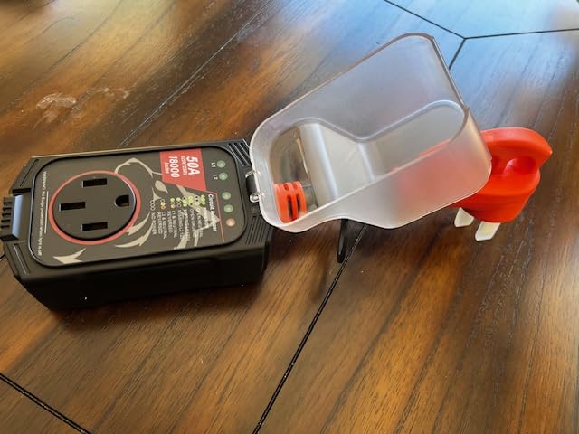 Vehiker 18000 Joules-RV Surge Protector 50 Amp, RV Power Surge Voltage Protection, RV Adapter Plug for Camper, Circuit Analyzer for Travel Trailers with Waterpoof Cover(Orange) customer photo 1