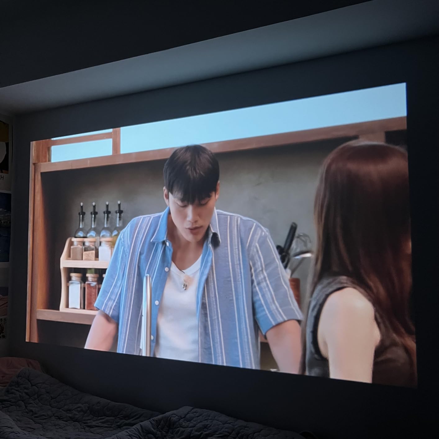 1500 ANSI Official Licensed Google TV Smart Projector, HAPPRUN 4K Full HD Home Theater with Auto Focus, Dolby Sound, Wi-Fi Bluetooth, Built-in Apps, Compatible with Phone & PC, Indoor & Outdoor Use customer photo 1