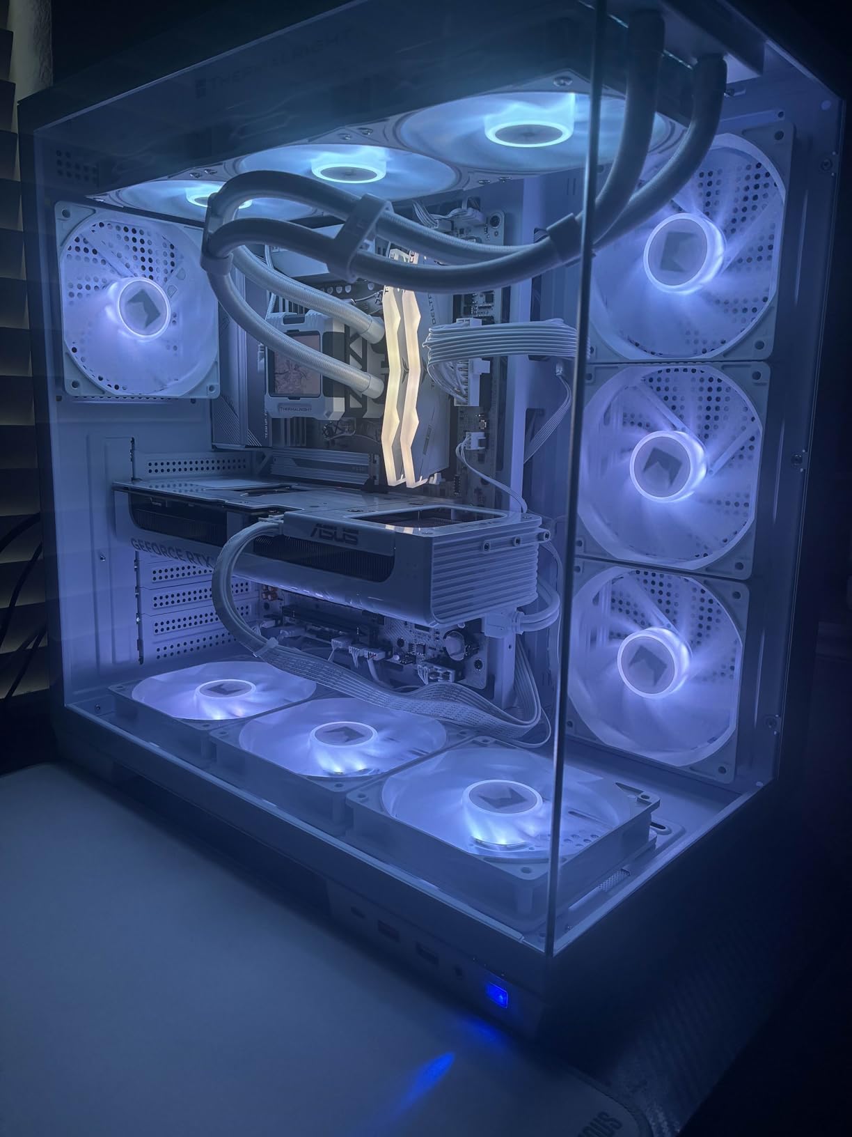 H1 HYXN ATX PC Case - Pre-Installed with 7 PWM ARGB Fans - Dual Cavity Mid-Tower PC Gaming Case - with Type-C - Can Hold up to 3X 360mm heatsinks simultaneously (Pink, H1) customer photo 2