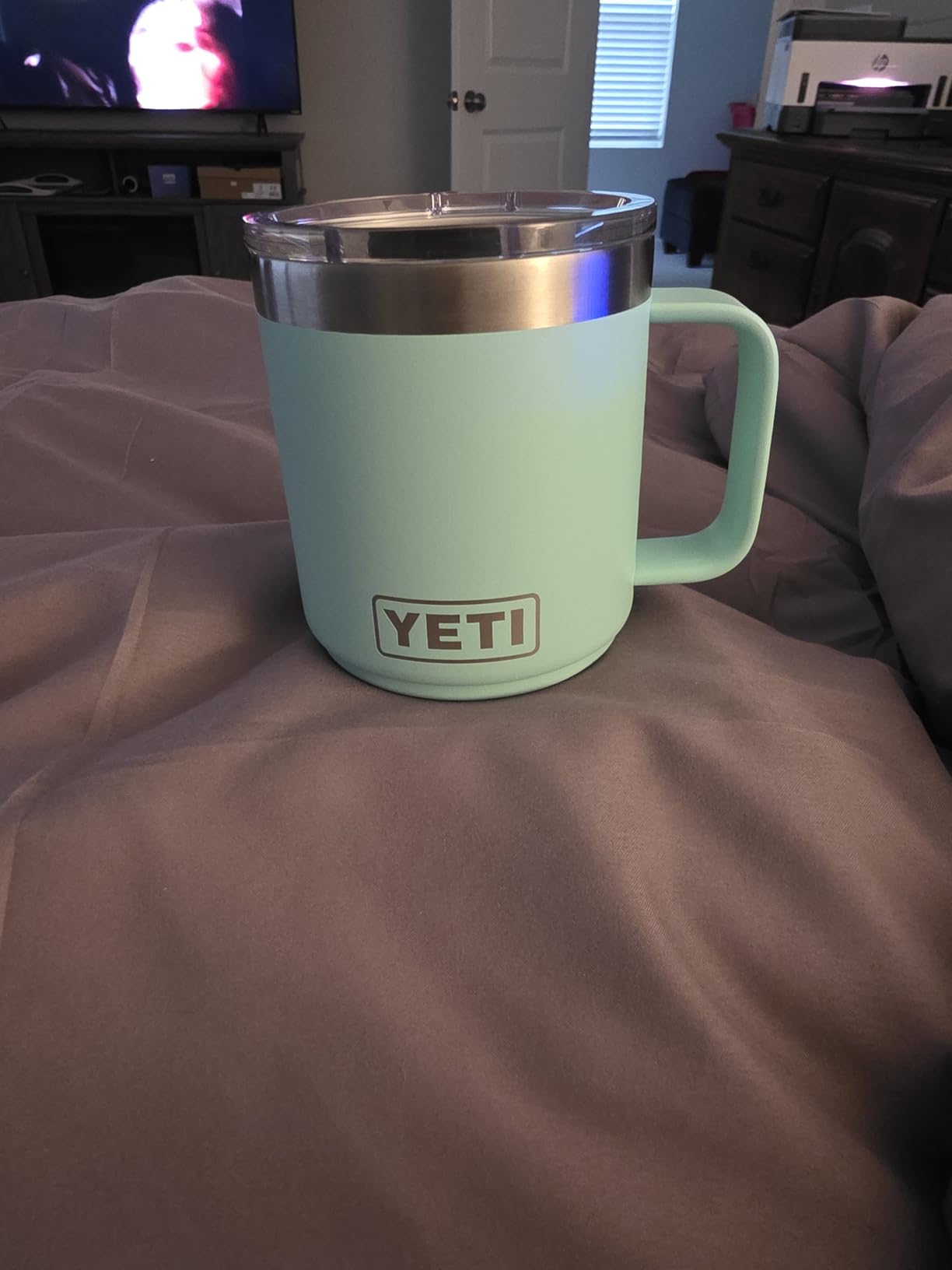 YETI Rambler 10 oz Ceramic Lined Stackable Mug, Vacuum Insulated, Stainless Steel with MagSlider Lid, Black customer photo 1