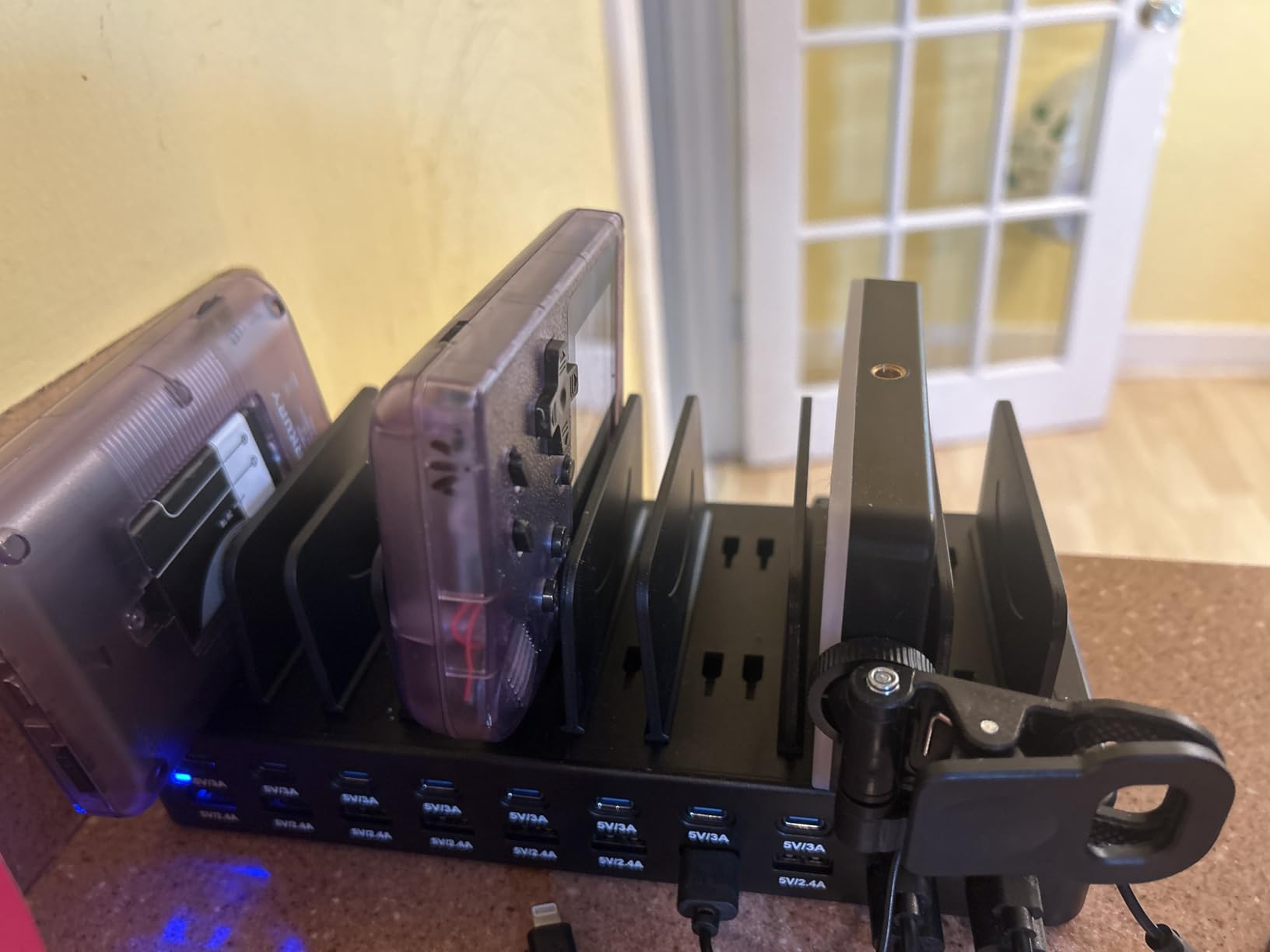 270W Charging Station for Multiple Devices, 20-Port USB Fast Charging Station with Adjustable Dividers & 10 Cables, Multi Device Organizer Charging Dock for iPhone, iPad, Tablets & More(Black) customer photo 1