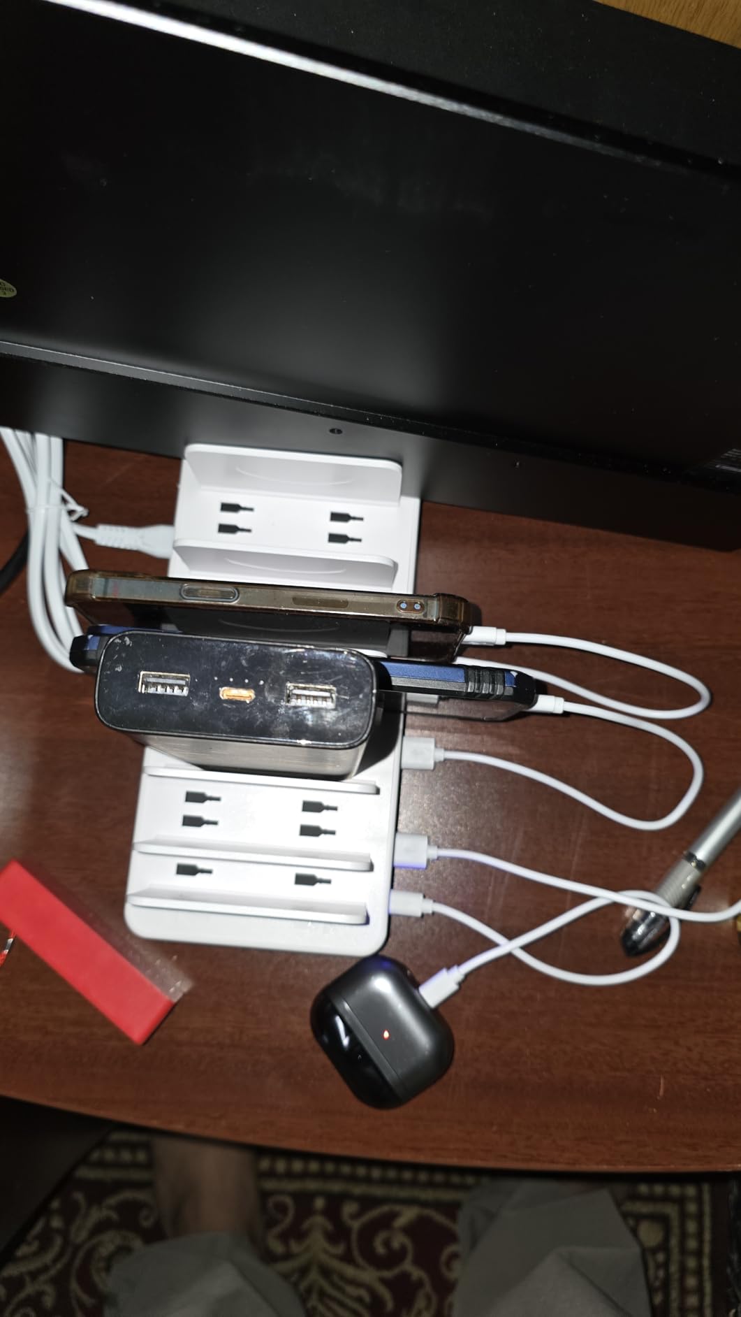 270W Charging Station for Multiple Devices, 20-Port USB Fast Charging Station with Adjustable Dividers & 10 Cables, Multi Device Organizer Charging Dock for iPhone, iPad, Tablets & More(Black) customer photo 2