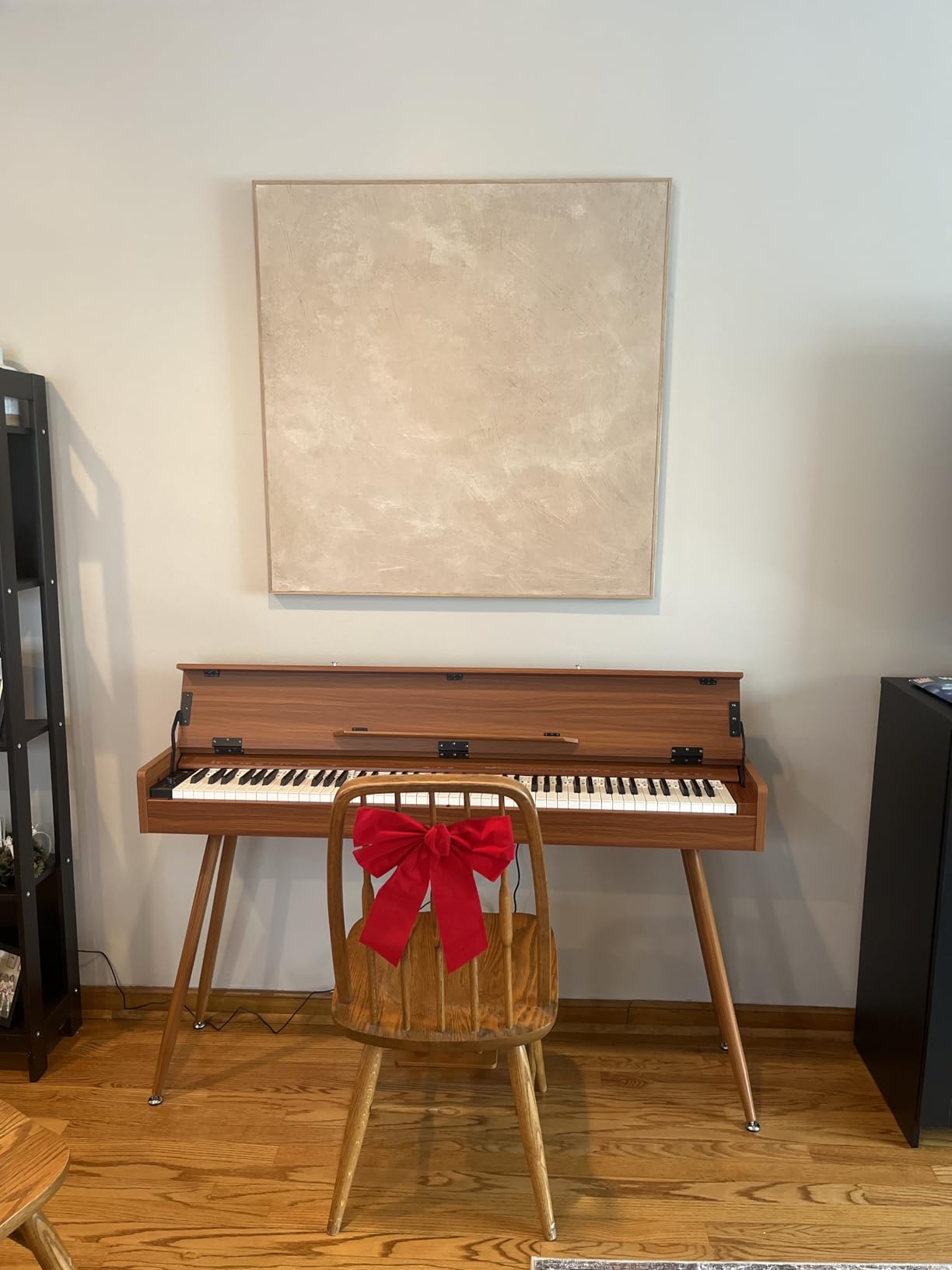Eastar EUP-100 88 Key Weighted Keyboard Piano, Full-Size Home Digital Piano for Beginner, with Cover, Headphone, Music Stickers, Three-Pedal, Wireless Connection, Recording, MIDI - Retro Wood Color customer photo 3