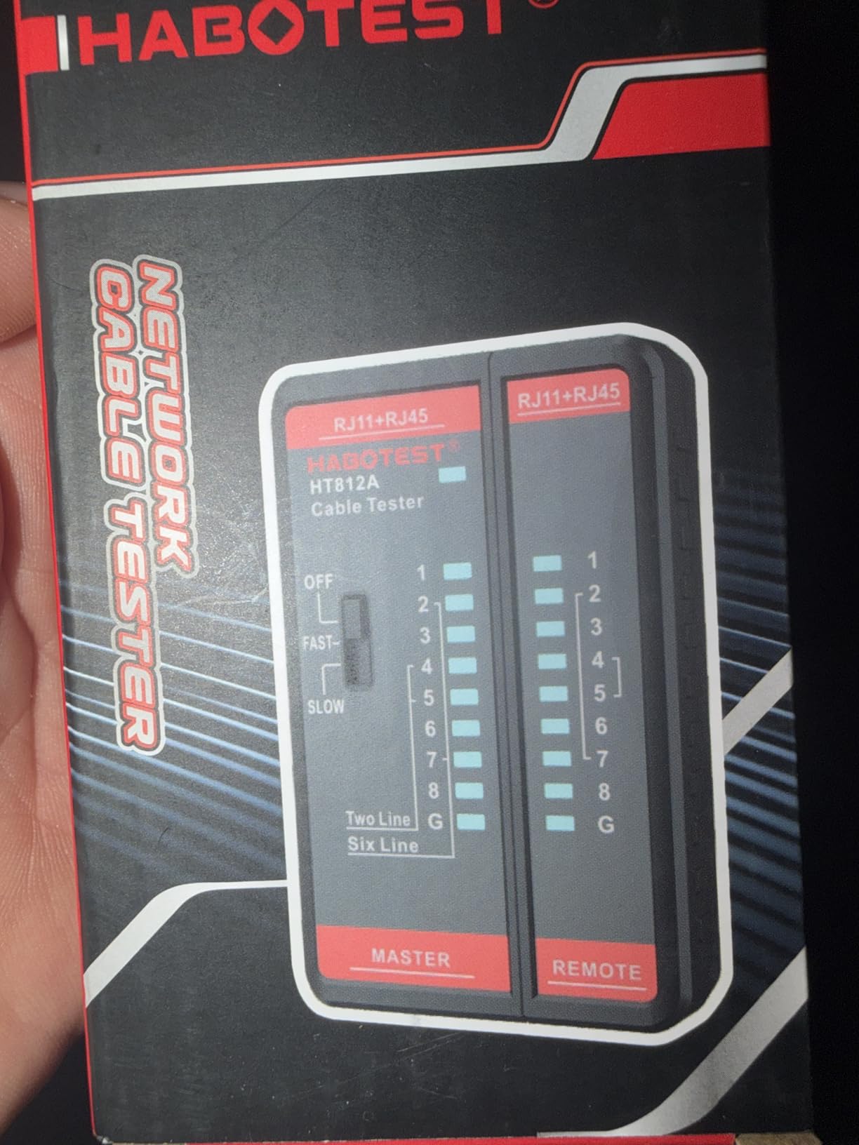 Network Ethernet Cable Tester for LAN RJ45 RJ11 CAT5 CAT5E CAT6 CAT6A CAT7, Ethernet Wire Tester Tool UTP/STP Continuity Test for Telephone Line Finder Home Repair (HT812A) customer photo 1
