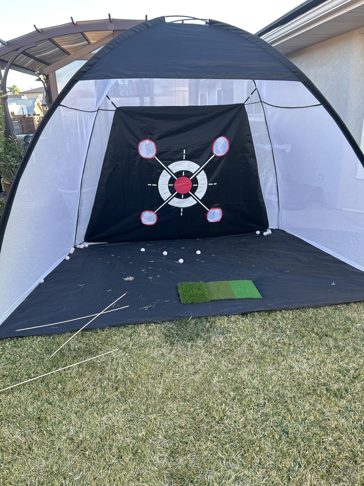 Golf Net, 10x7FT with Golf Practice Mat, Hitting Aid Nets for Backyard Driving Chipping Training Swing with Targets Outdoor or Indoor customer photo 2