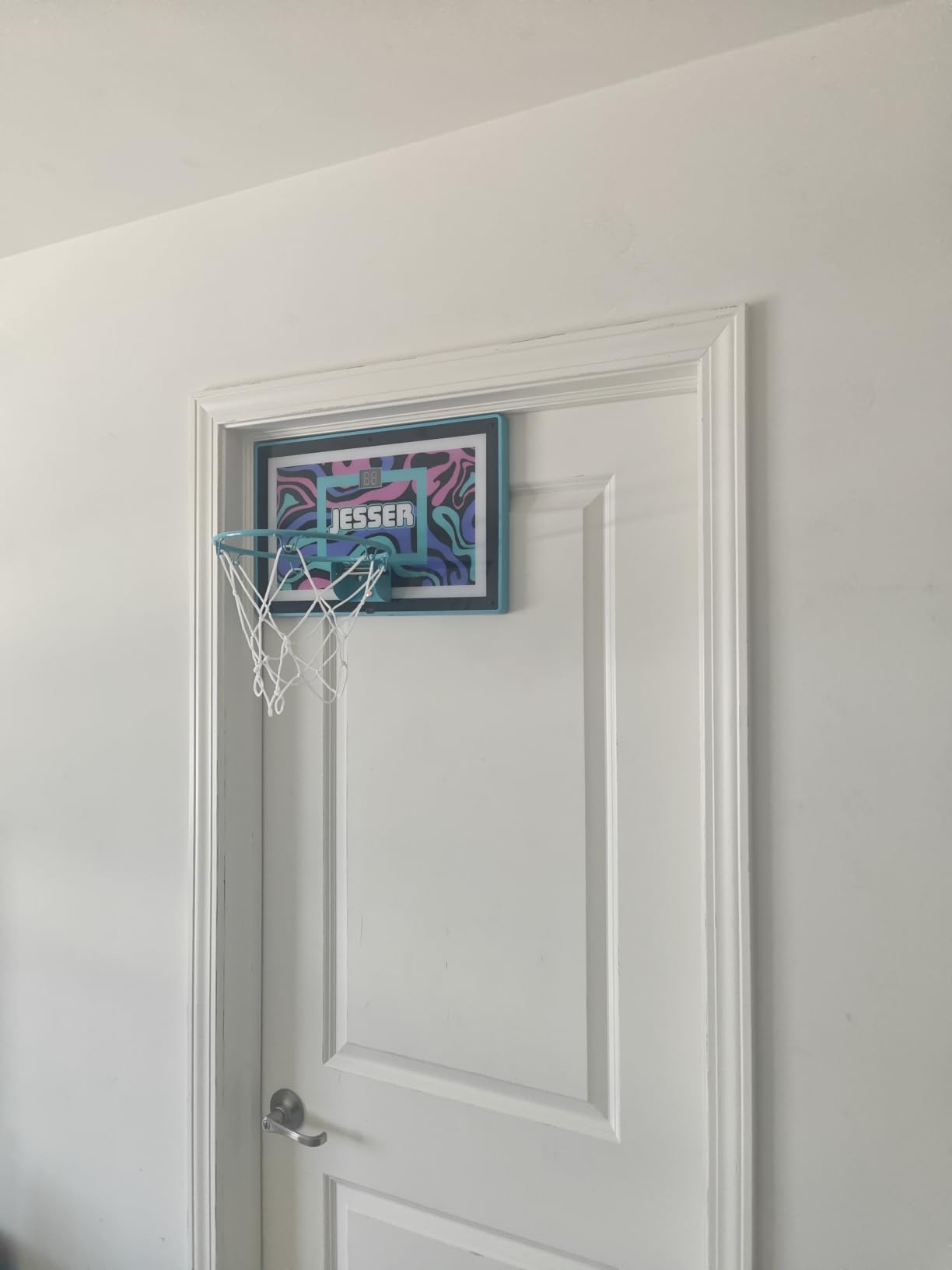 Jesser Basketball Hoop with Balls | Fun Indoor Game for All Ages 6+, Gift for Kids, Children, Teens & Families, Bedroom & Playroom | Toy for Boys & Girls (Ceiling Hoop or Over The Door) customer photo 2