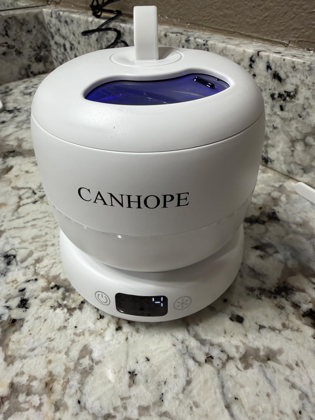 Ultrasonic Retainer Cleaner Machine, Ultrasonic Jewelry Cleaner, Denture Cleaner for Invisalign, Mouth Guards, Night Guards, Aligners, Toothbrush - Detachable Base & Lid, Digital Timer, White customer photo 2