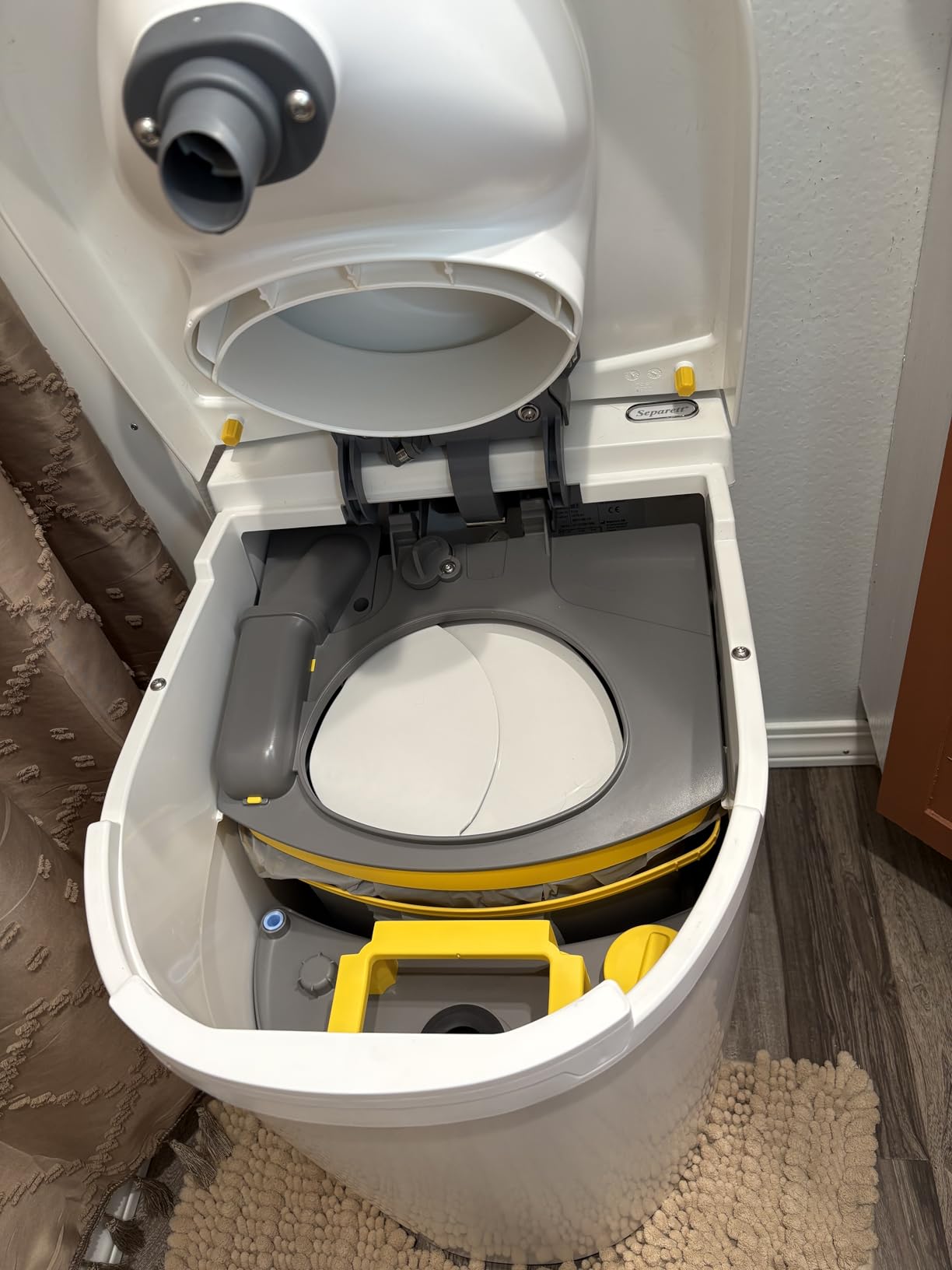 Separett Tiny Self-Contained Urine-Separating Compost Toilet | Built-in Urine Container with Emptying Sensor | No Additives or Mixing Needed | for Vans, RVs, Cabins, and Boats customer photo 1