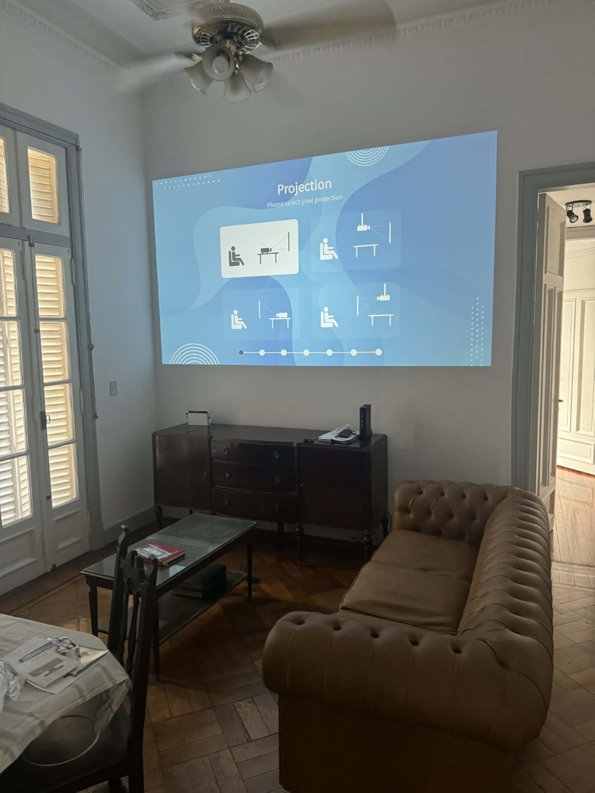 Officially-Licensed APP & 2500 ANSI 4K Projector with WiFi and Bluetooth,TOF Real-Time Auto Focus Smart Projector, AuKing Outdoor Movie Home Theater Proyector with Omni-Adjustable Stand(Grey) customer photo 2