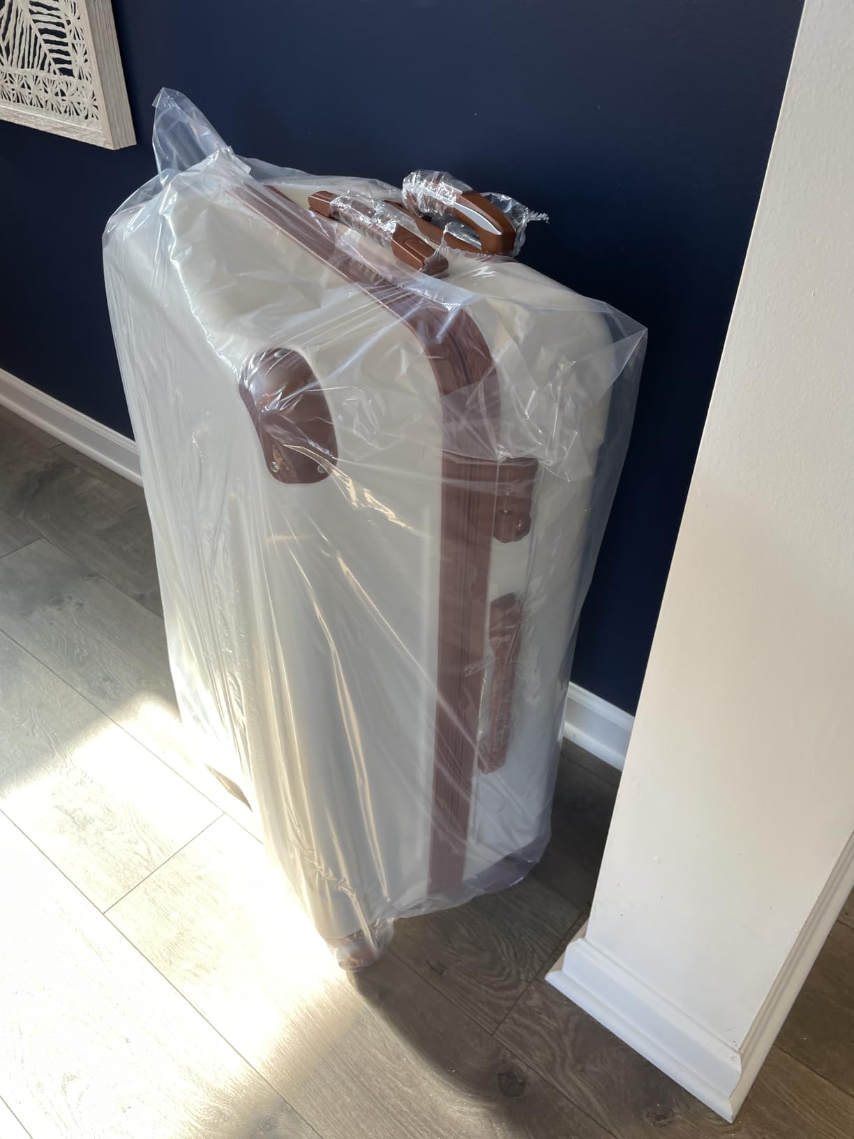 Luggage Sets 5 Piece, Hardside Suitcase with Wheels, TSA Approved, White Brown customer photo 1