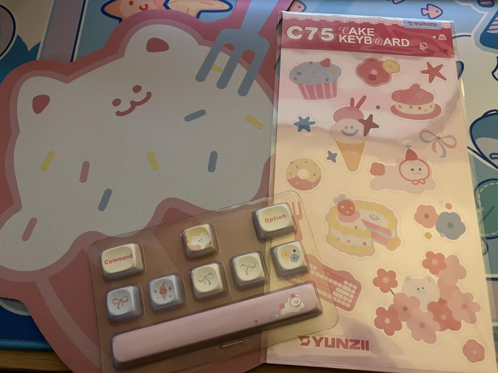 YUNZII C75 Wireless Mechanical Keyboard,75% Layout, Hot-Swappable NKRO,BT5.0/2.4G/USB-C Mode,Dye-Sub PBT MOA Keycaps,RGB Gasket Mount,Cute Cake Design for Mac/Win/Gaming (Purple, Candy Switch) customer photo 2