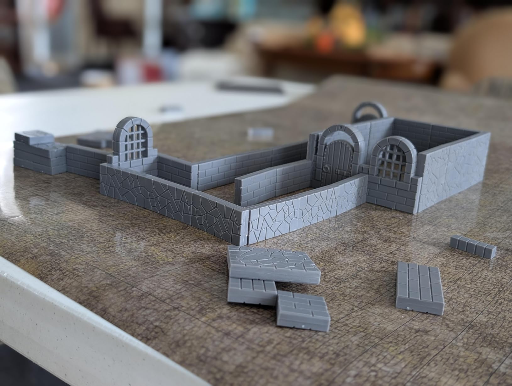 CZYY Magnetic Dungeon Tiles Set - 58 PCS Modular & Paintable Terrain Kit with Double-Sided Textured Floors, Doors & Windows - Build 3D Battle Maps for DND, Wargames & Tabletop RPGs customer photo 1