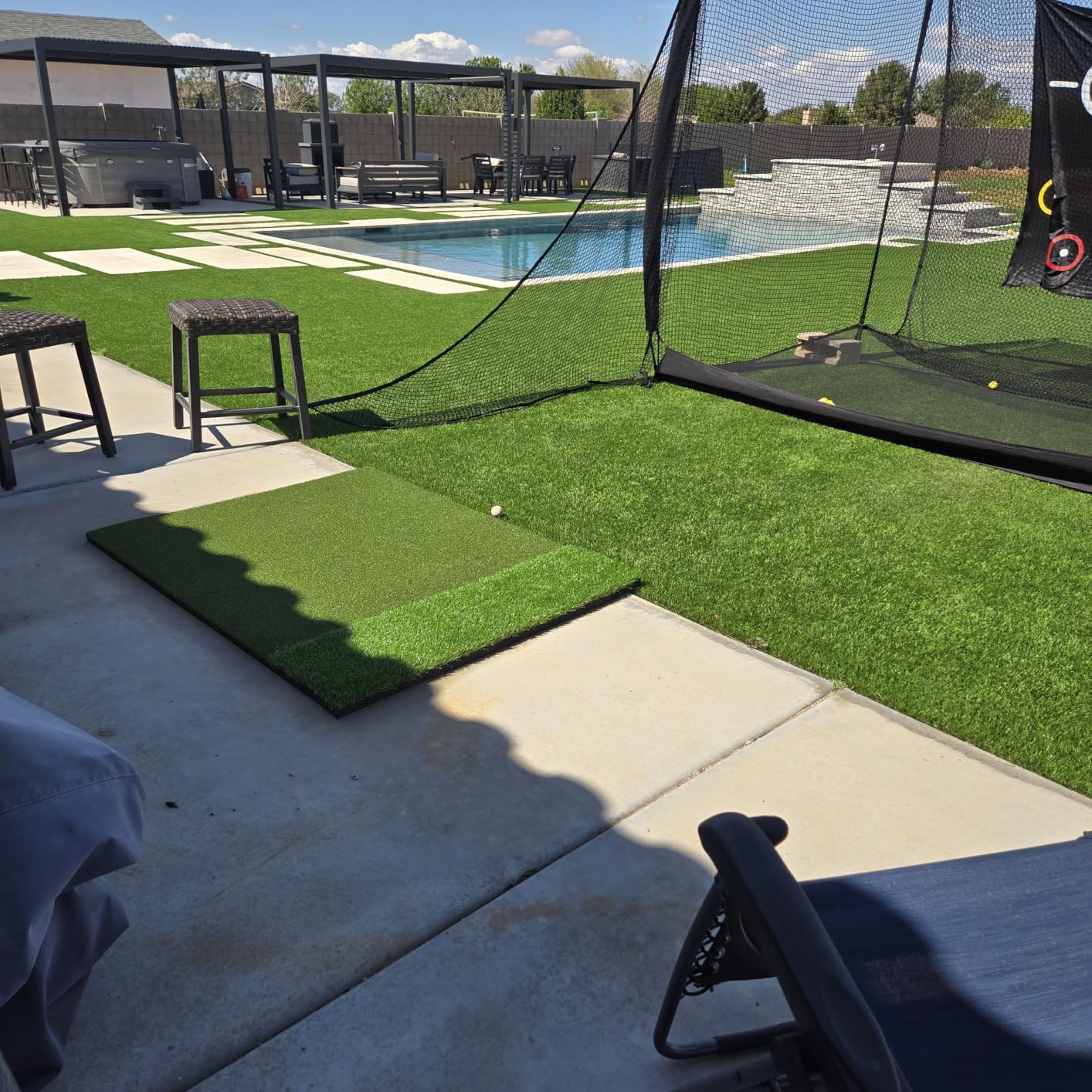 Dual-Turf Golf Mat 36mm: 5x4ft/5x5ft Extra Thick Golf Hitting Mats Practice Outdoor Indoor, High-Density Artificial Hitting Training Matt for Garage Simulator Chipping Driving Swing customer photo 1