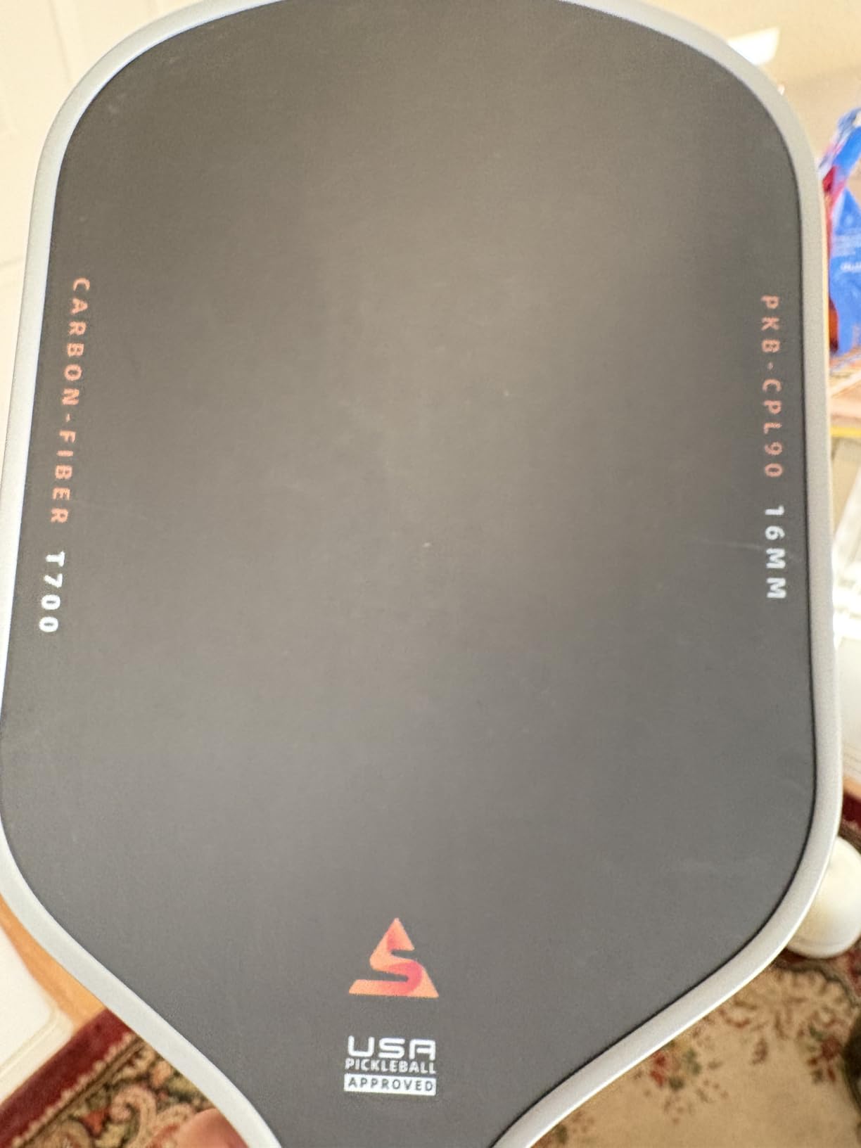 Thermoformed Carbon Fiber Pickleball Paddle - Textured Grip, Larger Sweet Spots for Max Spin, Control & Power - 16mm Polypropylene Honeycomb Core for All Skill Levels, 8.0 oz customer photo 2