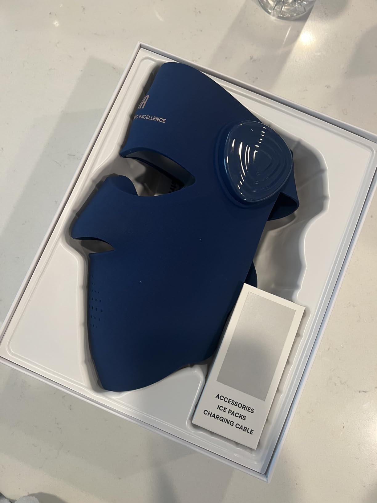 INIA Glow 4D Wireless Red Light Therapy Mask for face - Dual NIR, 320 LEDs, 4 Modes, Under-Eye Cooling, Cordless & Rechargeable LED Face Mask for Home & Travel, Skincare Gifts for Women Mom Wife, Blue customer photo 2