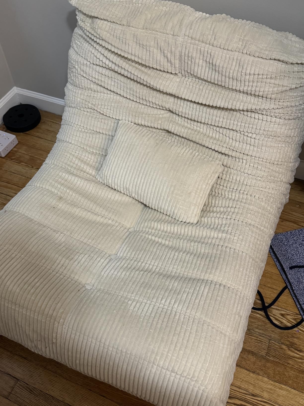 Bean Bag Chair for Adults - Large Bean Bag Chairs with Lumbar Pillow, Oversized Corduroy Memory Foam Boneless Chair with High-Rebound, Lazy Floor Sofa for Reading Gaming Living Room Bedroom, Grey customer photo 2