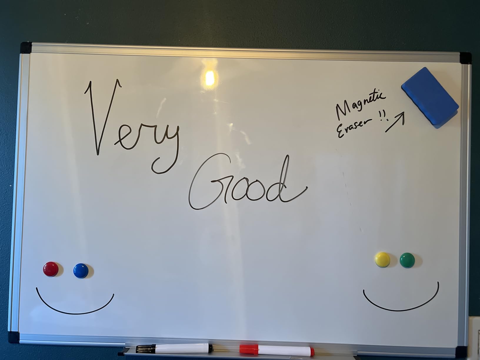 DUMOS Rolling Whiteboard Double Sided 46 x 32 Inches, Magnetic White Board Dry Erase on Wheels, Dry Erase Board with Stand for School, Office and Home customer photo 1