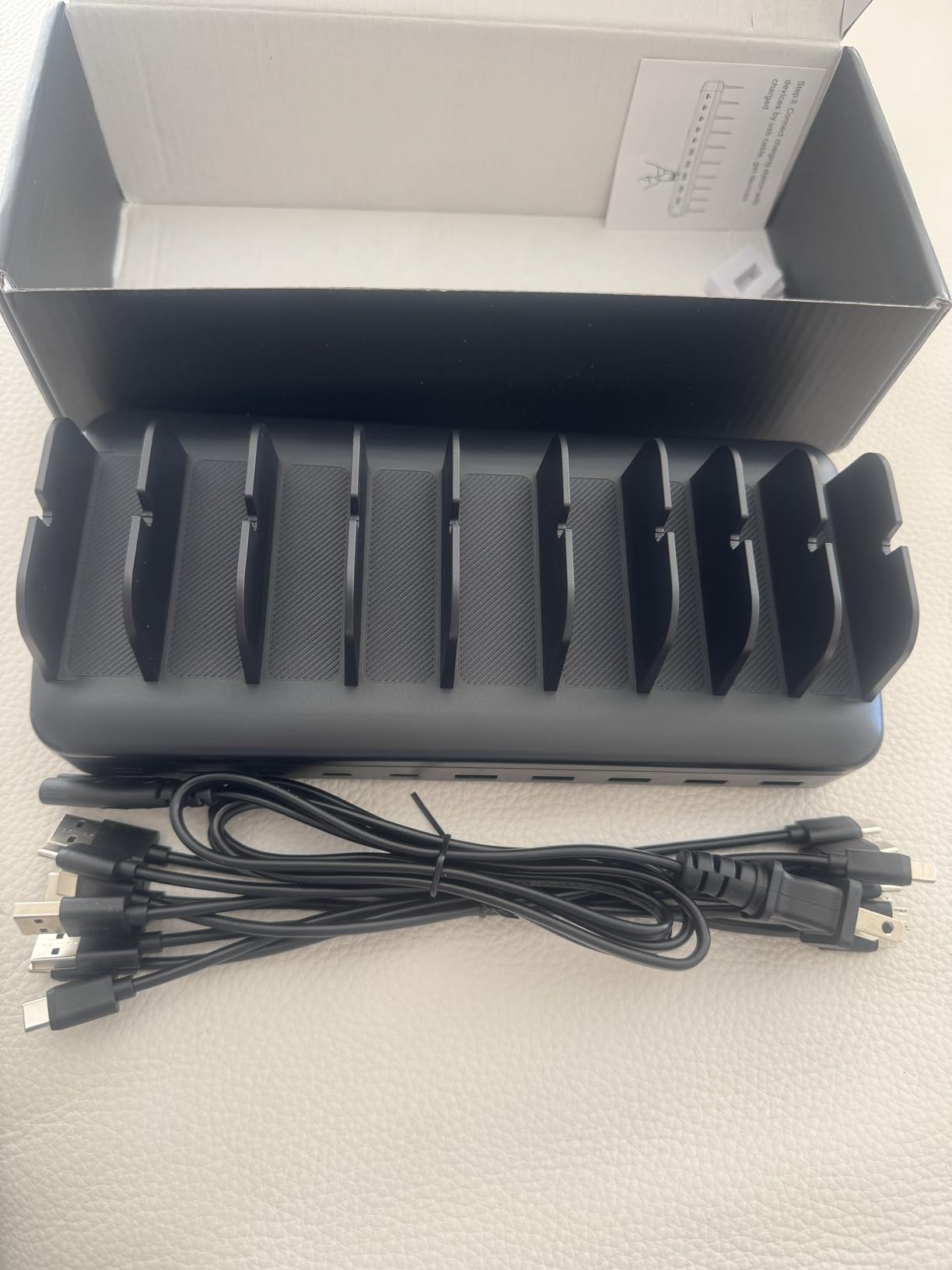 510W Fast Charging Station for Multiple Devices, 10 Port USB C Charger Station with Flame-Retardant Material & 8 Cables for iPhone, Android, iPad, Tablets, Family Office Desk Charging Dock Organizer customer photo 2