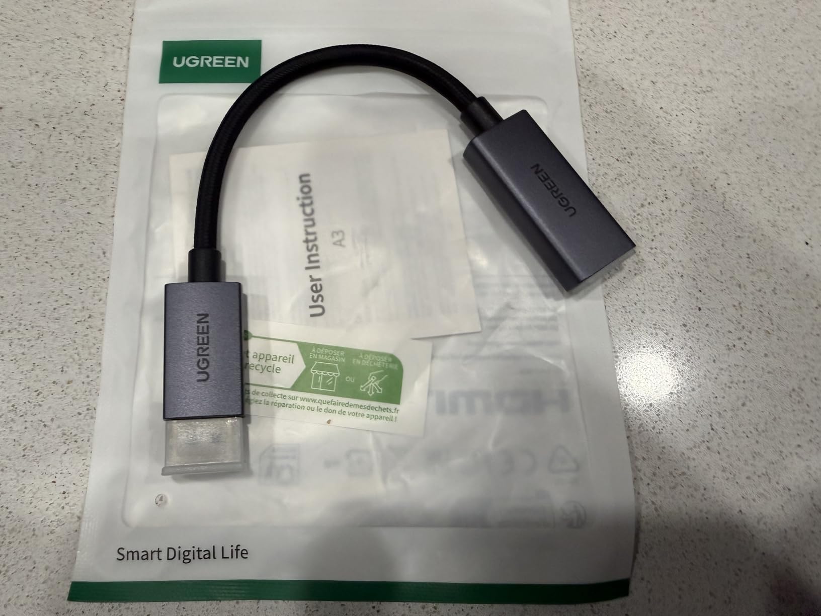 UGREEN 8K@60Hz Active Display Port to HDMI Adapter, Unidirectional DP 1.4 PC to HDMI 2.1 Screen Male to Female Cable, 4K@240Hz/2K@240Hz for Desktop, Projector Compatible with AMD, NVIDIA, 0.66FT customer photo 1