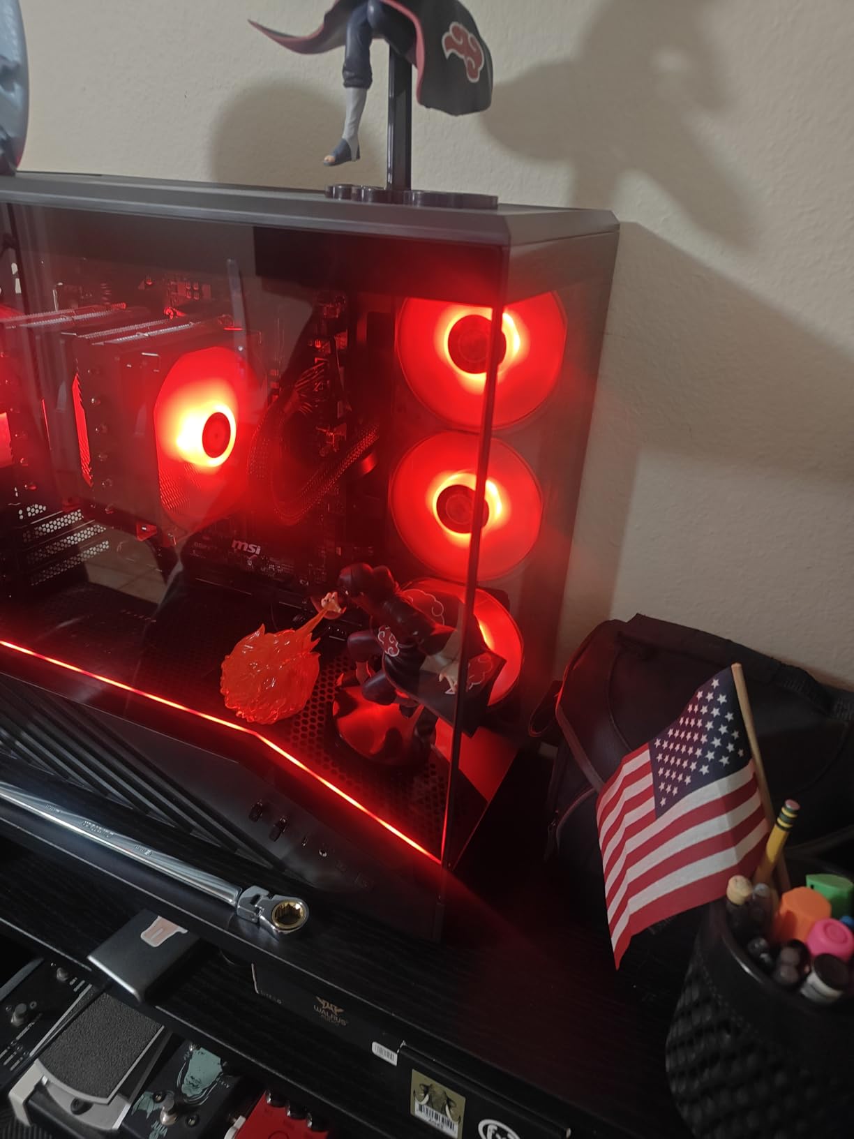 Lian Li VECTOR V100 MINI Micro Form Factor Compact PC Case, Pre-install 4 x 120mm ARGB PWM Fans, Panoramic Tempered Glass, Support Backet-Connect Micro-ATX, 415mm GPU, 360mm Radiator - Black(V100RMIX) customer photo 2
