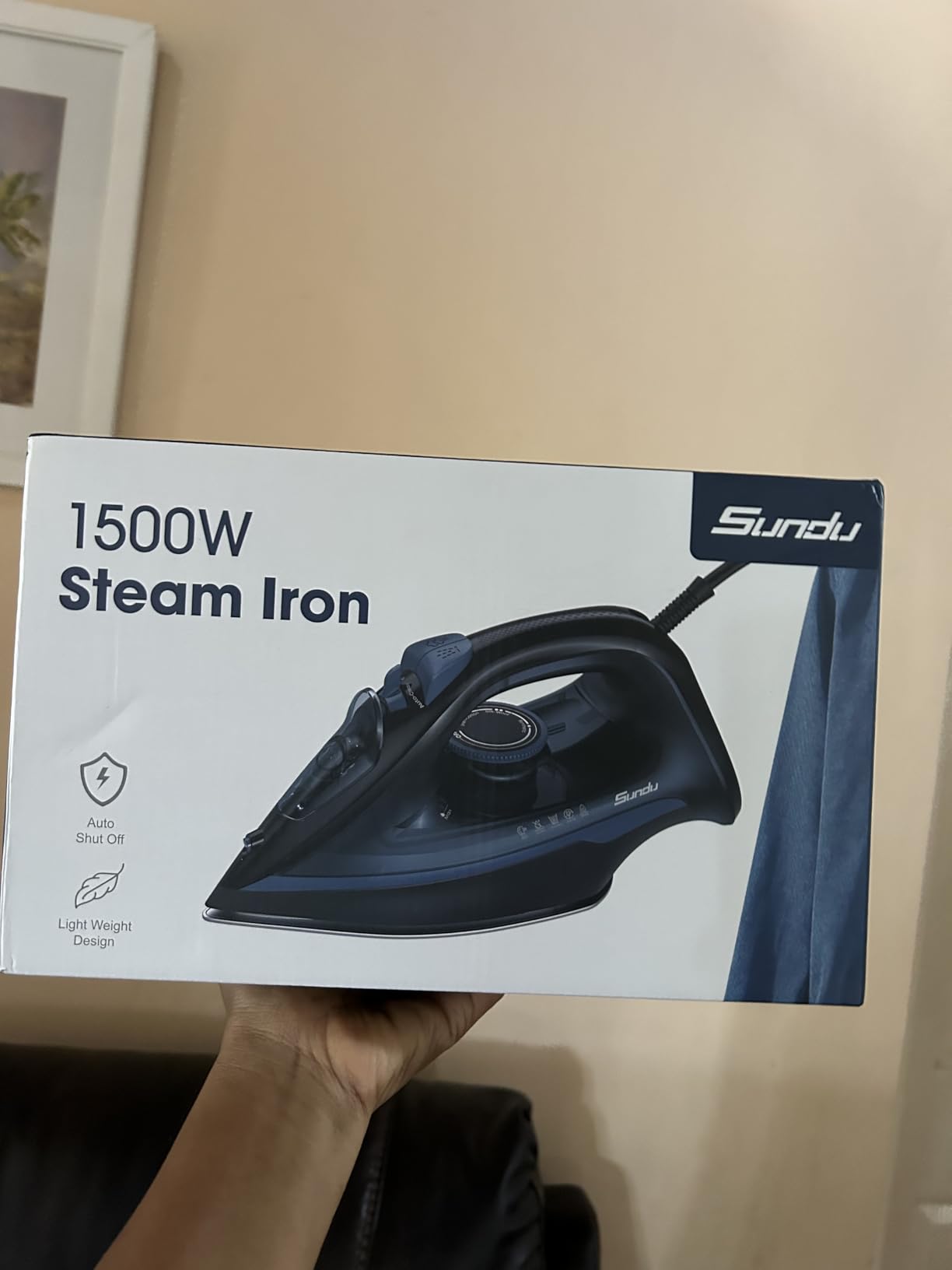 Sundu Steam Iron,40g/min Continuous Steam,44 OZ Removable Tank,Built-In Pump,Ceramic baseplate,Iron Lock For Easy Carry, Steamer Ideal For Home Use customer photo 2