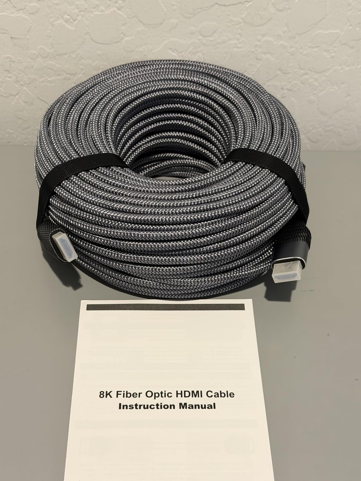 8K Fiber Optic HDMI Cable 50FT, 48Gbps Ultra High Speed Long HDMI 2.1 Cord Braided 8K@60Hz 4K@120Hz HDR10/HDCP2.2&2.3/eARC/3D Compatible for PS5, Xbox, HDTV, Laptop, Monitor customer photo 1