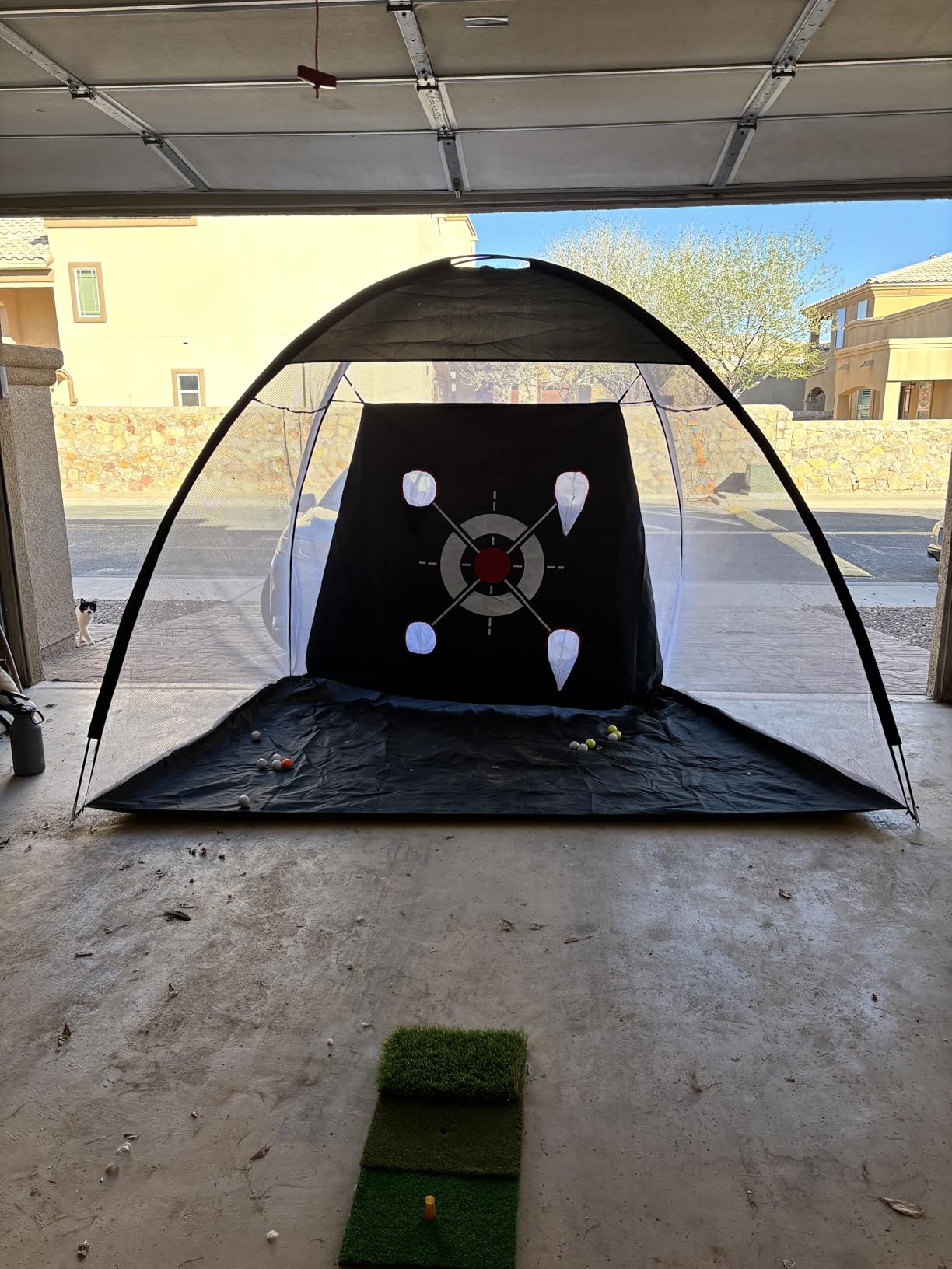 Golf Net with Practice Mat, Golf Hitting Aid Nets 10x7FT for Backyard Driving Chipping Training Swing customer photo 2