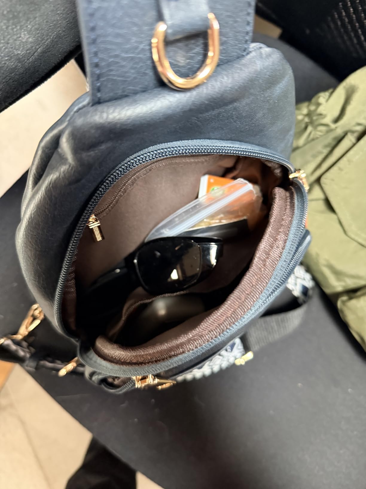 Anti Theft Crossbody Bags for Women, RFID Sling Bag Travel Purse, RFID Cross Body Purses Chest Bag for Travel Beige Brown customer photo 2