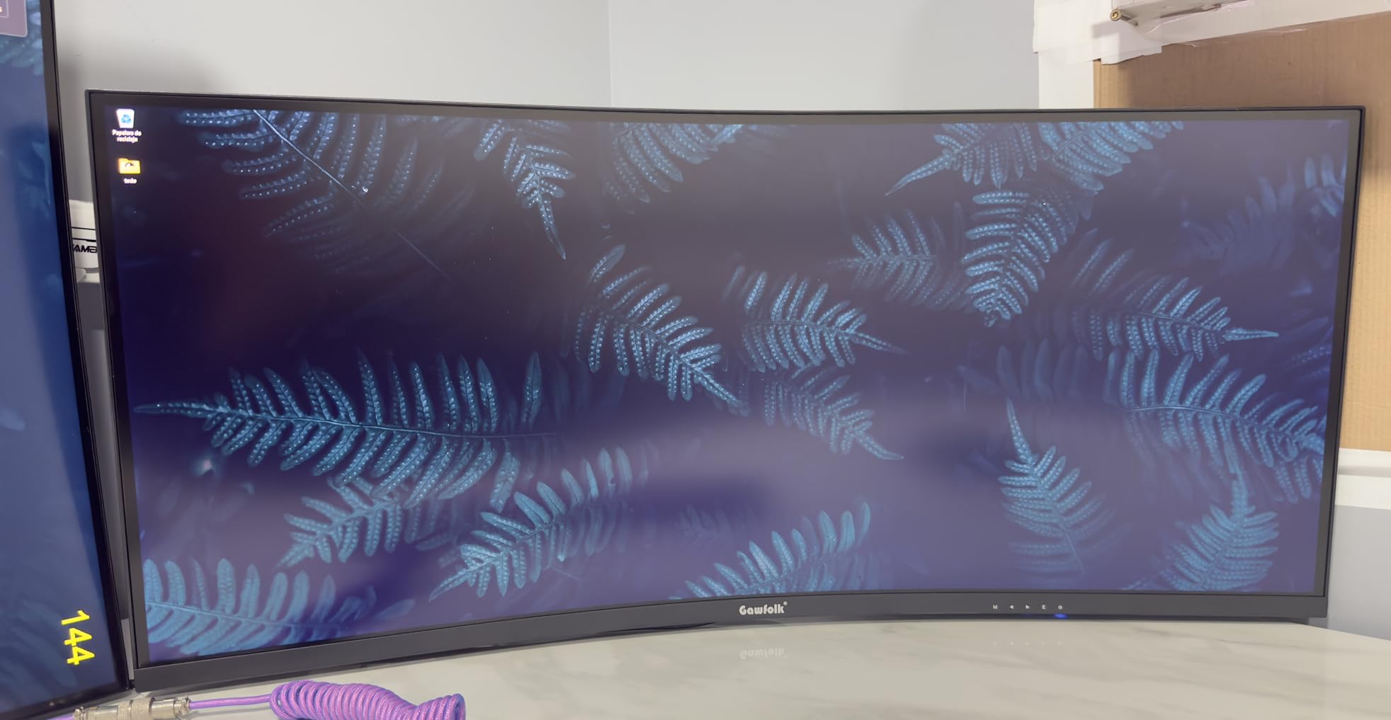 Gawfolk 49 inch Ultra-Wide Curved 1500R Gaming Computer Monitor, DQHD(5120x1440), 240Hz, 1MS, FreeSync, 120% sRGB, Height Adjustable PC Screen, HDMI2.1 & DP1.4, Compatible Wall Mount 75 * 75mm-Black customer photo 1