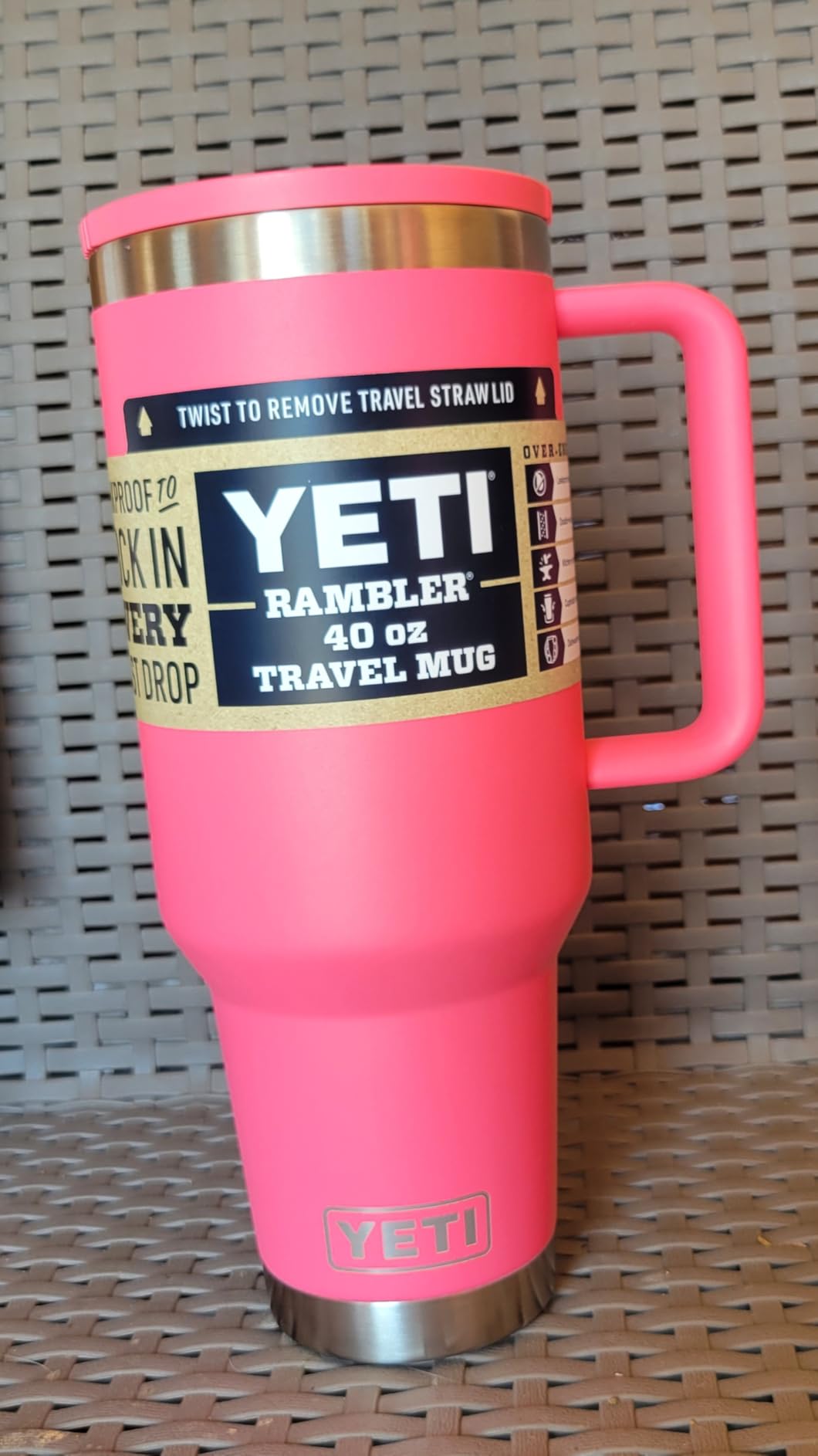 YETI Rambler 40 oz Travel Mug with Flip Straw Lid - Stainless Steel, Vacuum Insulated, Leakproof, Cup Holder Friendly customer photo 2