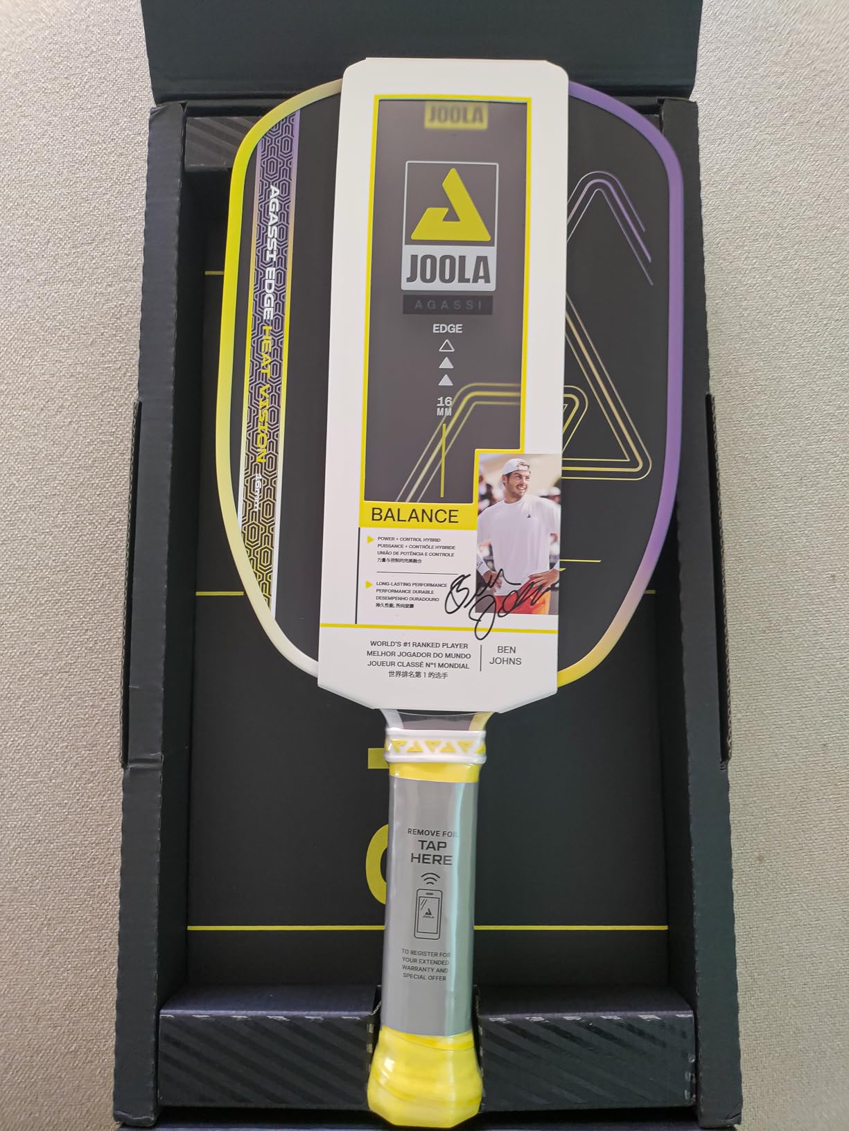 JOOLA Perseus Heat Vision 16mm Pickleball Paddle - Textured Carbon Fiber Surface for Spin - SK Film for Reduced Vibration - USAP Approved - NFC Chip Enabled customer photo 1