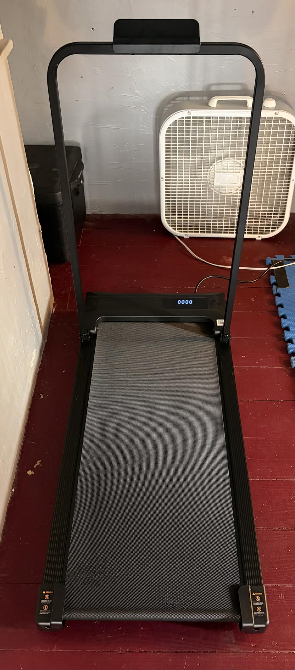 Walking Pad Treadmill for Home - Folding Treadmills with Handle Bar Portable Compact Fold up Indoor Foldable Handles Electric Walk Pads Small Spaces Mini Running Quiet Under Bed Office customer photo 2