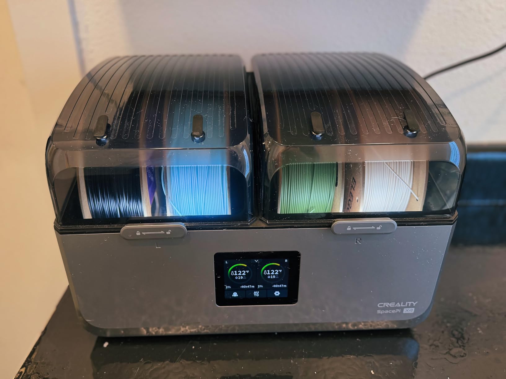 Creality Filament Dryer 4 Spools, Space Pi X4L Filament Storage Box, Dual Heating Chambers Dual 200W PTC Heats, Fast Drying & Moisture-Free Storage, for PLA, PETG, TPU, ABS 1.75/2.85mm customer photo 1