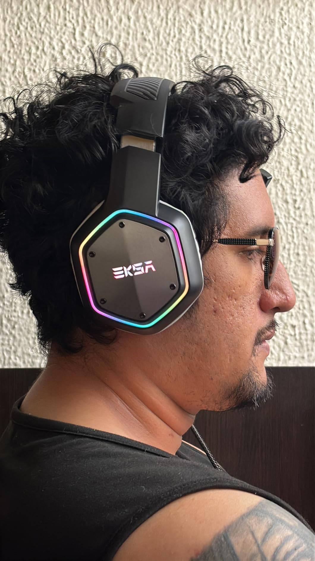 EKSA 2.4GHz Wireless Gaming Headset for PS5,PS4,PC,Switch,Mobile,Mac, Bluetooth Gaming Headphones with ENC Microphone, RGB, 20ms Latency, 120H Battery, 7.1 Surround Sound Headset, 3.5mm Audio Cable customer photo 1