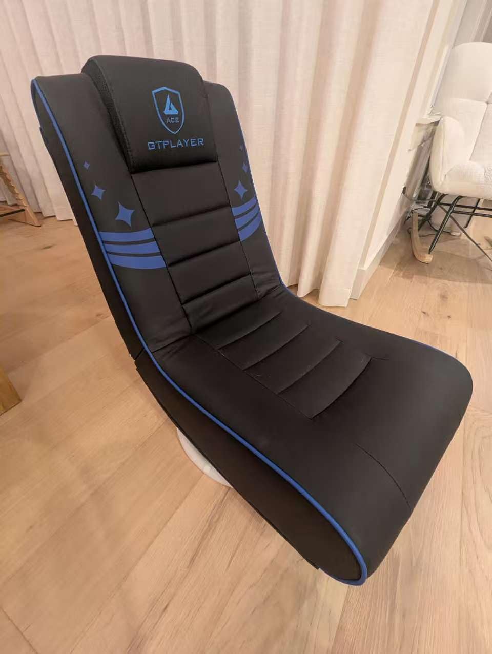 GTPLAYER Floor Gaming Chair Foldable Swivel Floor Chairs for Kids Boys Comfy Video Game Seat with 360 Degree Multipurpose for Gamers, Bedroom or Game Room (Black-Red) customer photo 1