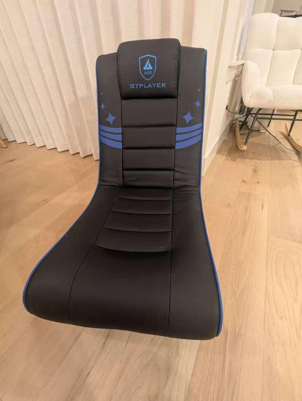 GTPLAYER Floor Gaming Chair Foldable Swivel Floor Chairs for Kids Boys Comfy Video Game Seat with 360 Degree Multipurpose for Gamers, Bedroom or Game Room (Black-Red) customer photo 2