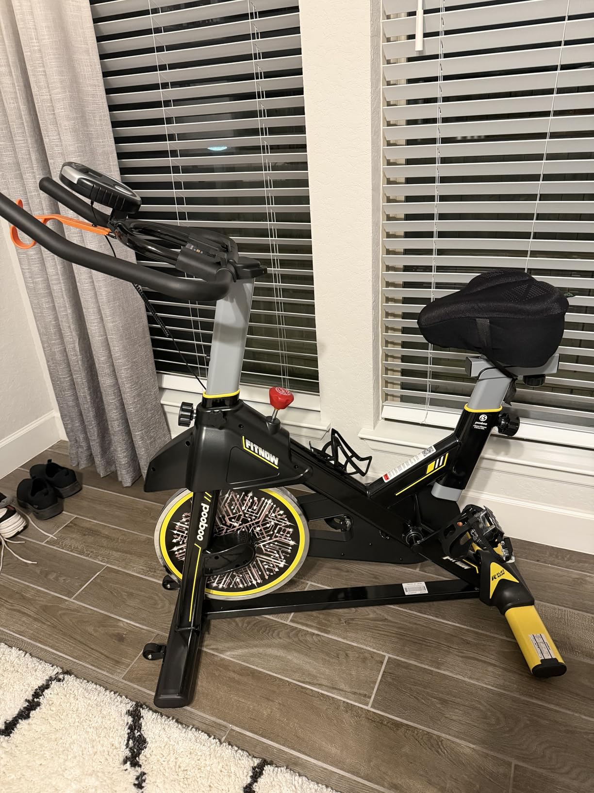 pooboo Exercise Bike, Adjustable Magnetic/Brake Pad Resistance Silent Belt Drive, Indoor Cycling Bike for Home Cardio, Fitness Stationary Bike with 350lbs/300lbs Weight Capacity & Upgraded Version Seat Solid Build customer photo 2