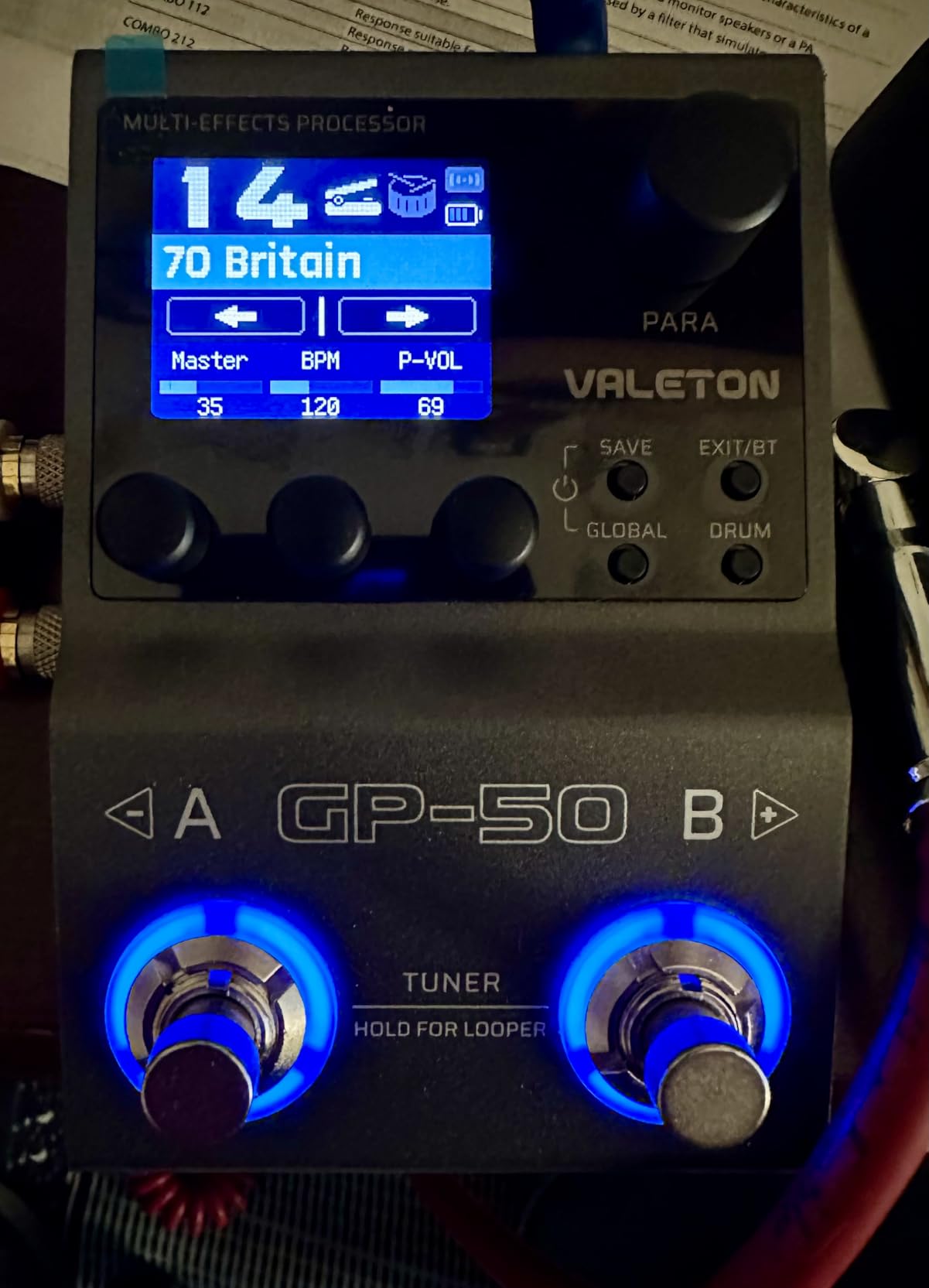 Valeton GP-50 Multi-Effects Processor with NAM & IR Loader and BT App Control customer photo 1