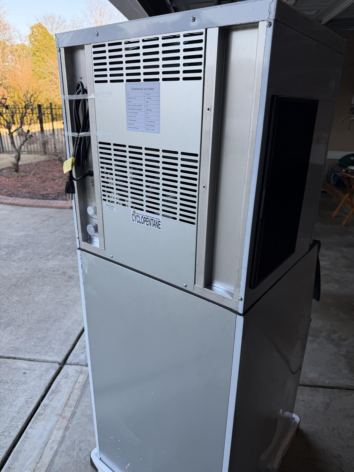 Commercial Ice Machine 760LBS/24H,Storage 650LBS,Large Industrial Ice Maker,Ice Ready in 5-15min,with Self-Cleaning Mode,with Timing Function,30 Levels of Ice Thickness Adjustment,Stainless Steel customer photo 2