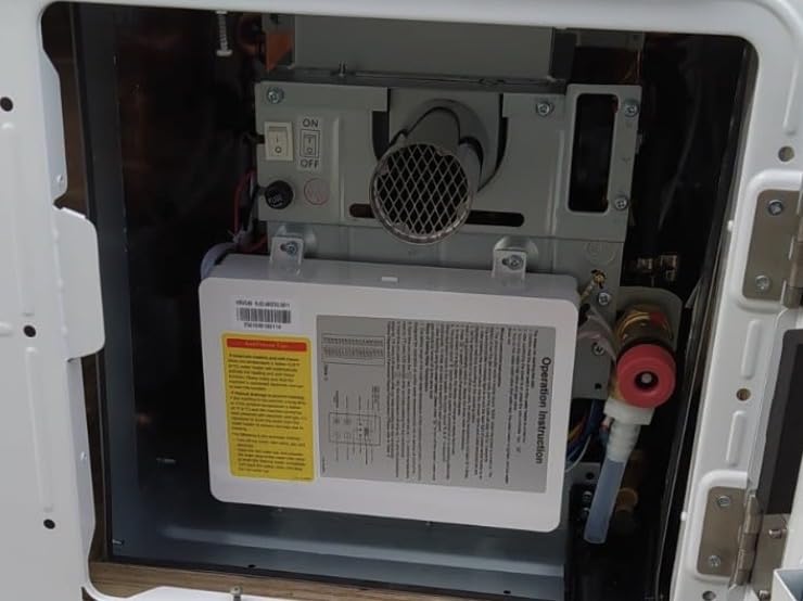 65,000 BTU RV Tankless Water Heater, 3.9 GPM Propane RV Hot Water Heater with 15x15in White Door and Remote, High Altitude Available, DC 12V customer photo 2