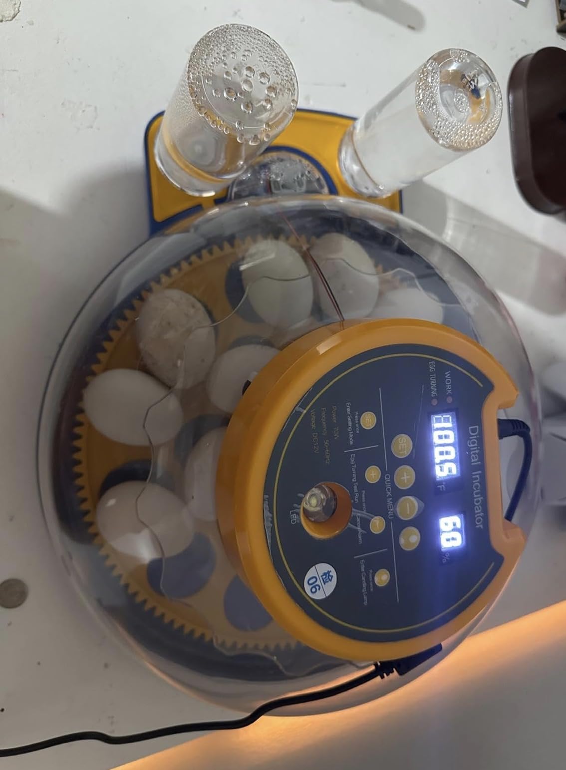18 Egg Incubator for Hatching Eggs, Chicken Incubator with Automatic Turner, Digital Temperature Control & Humidity Display, Built-in Egg Candler, for Hatching Chicken, Duck, Goose, Home, School Use customer photo 2