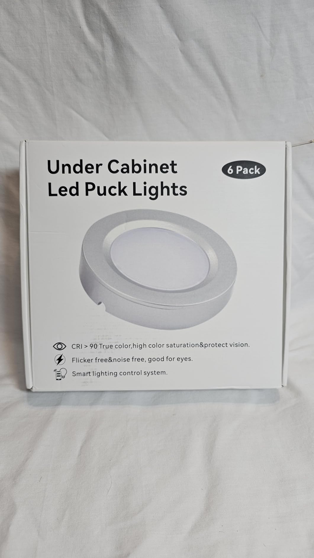 Smart Under Cabinet Lights Plug In, 6 Pack LED Puck Lights with App and Remote Control, CCT Tunable 2700K-7000K, Compatible with Alexa and Google Home, Dimmable Wired Lighting Kit for Kitchen,CRI 90+ customer photo 1