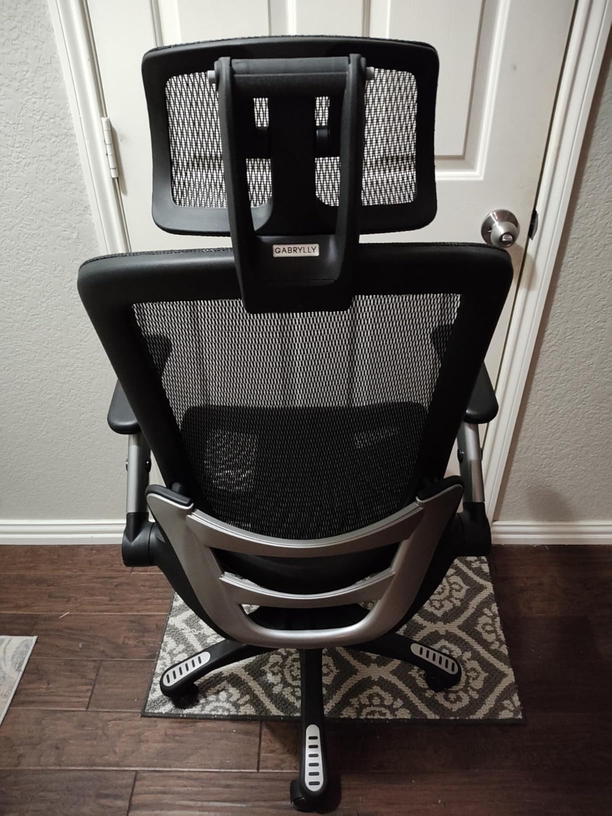 GABRYLLY Ergonomic Office Chair, Big and Tall Mesh Chair with Adjustable Lumbar Support, 5D Arms & Wide Seat, 135° Recline Home Desk Computer Chairs for Work Gaming, Heavy Duty, 400LBS - Black customer photo 2
