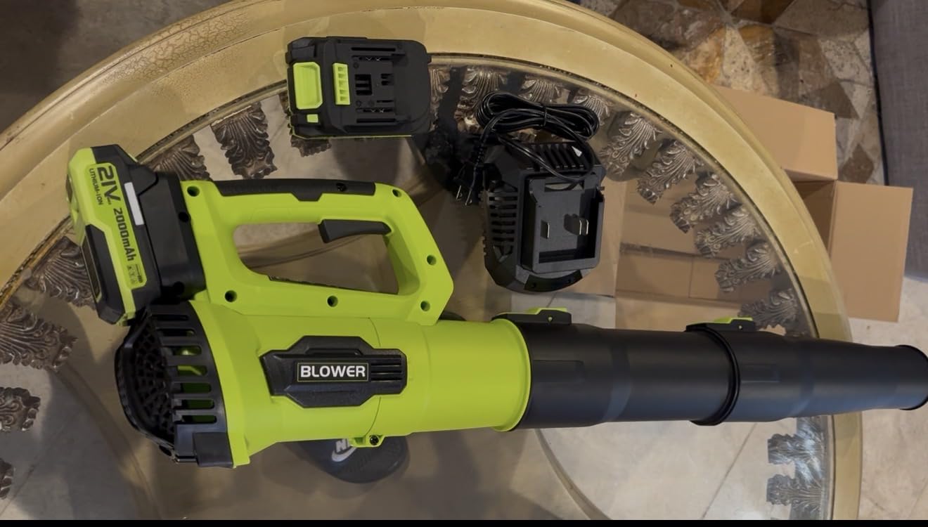 LEAPUL Leaf Blower Cordless, 21V Electric Leaf Blower with 2x2.0Ah Batteries & 1 Fast Charger, Lightweight Battery Powered Blower for Lawn Care, Patio Cleaning customer photo 2