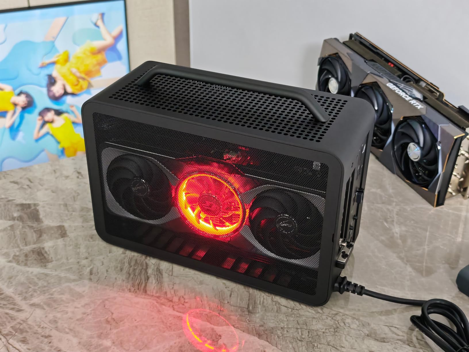 COOJ SF3 Mini-ITX Small Form Factor PC Case for Gaming, Compact Desktop Computer with Detachable Carrying Handle & Aluminum Alloy Shell, Mesh Side Panel for Optimized Airflow customer photo 1
