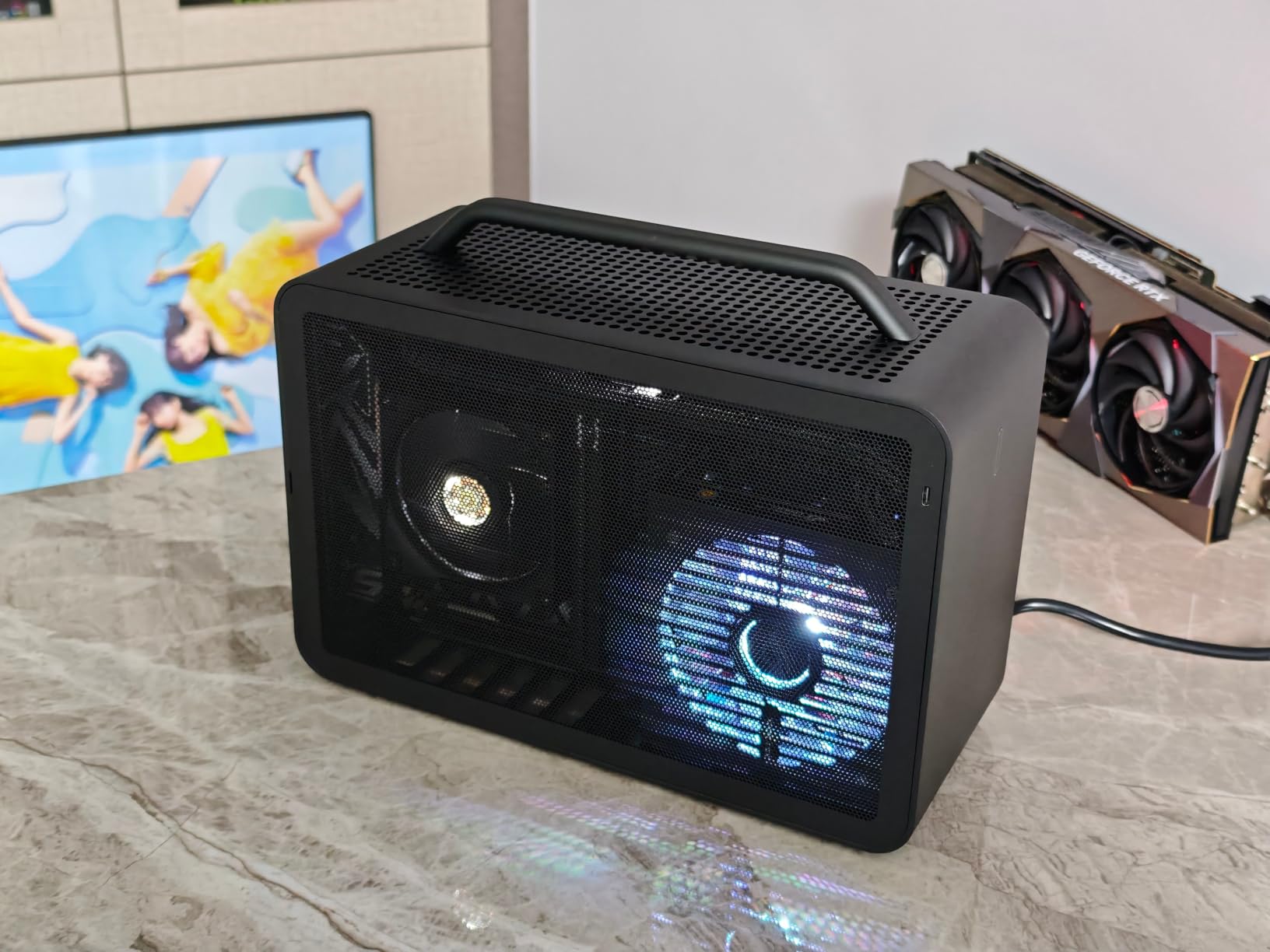 COOJ SF3 Mini-ITX Small Form Factor PC Case for Gaming, Compact Desktop Computer with Detachable Carrying Handle & Aluminum Alloy Shell, Mesh Side Panel for Optimized Airflow customer photo 2